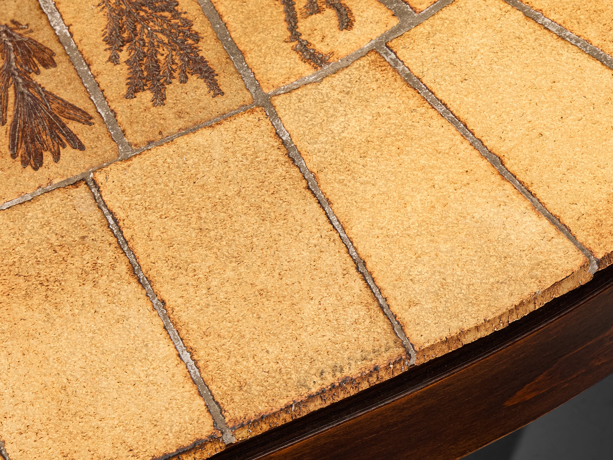 Roger Capron Oval Coffee Table in Ceramic and Wood Tables Morentz