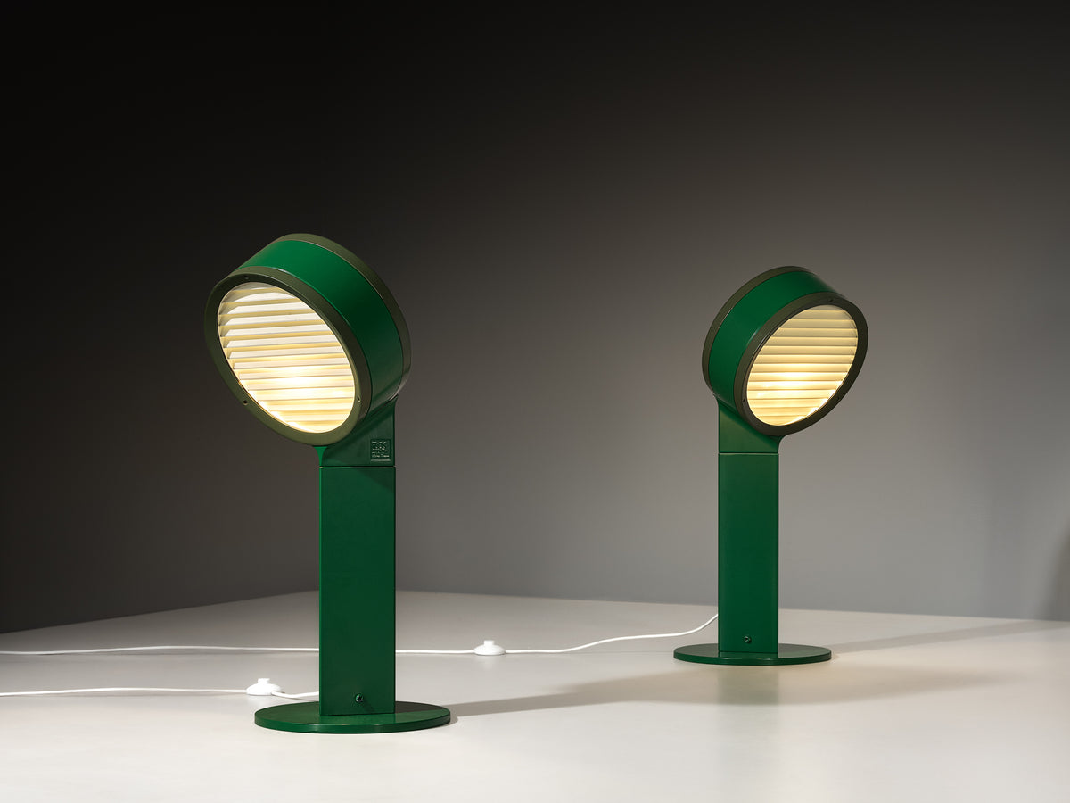 Afra & Tobia Scarpa for Flos Tamburi Table Lamps in Steel and Aluminum