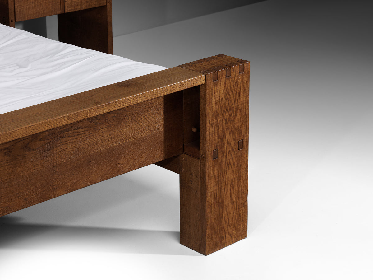 Giuseppe Rivadossi Double Bed with Matching Nightstands in Oak 140cm/55in More Furniture and Collectibles Morentz