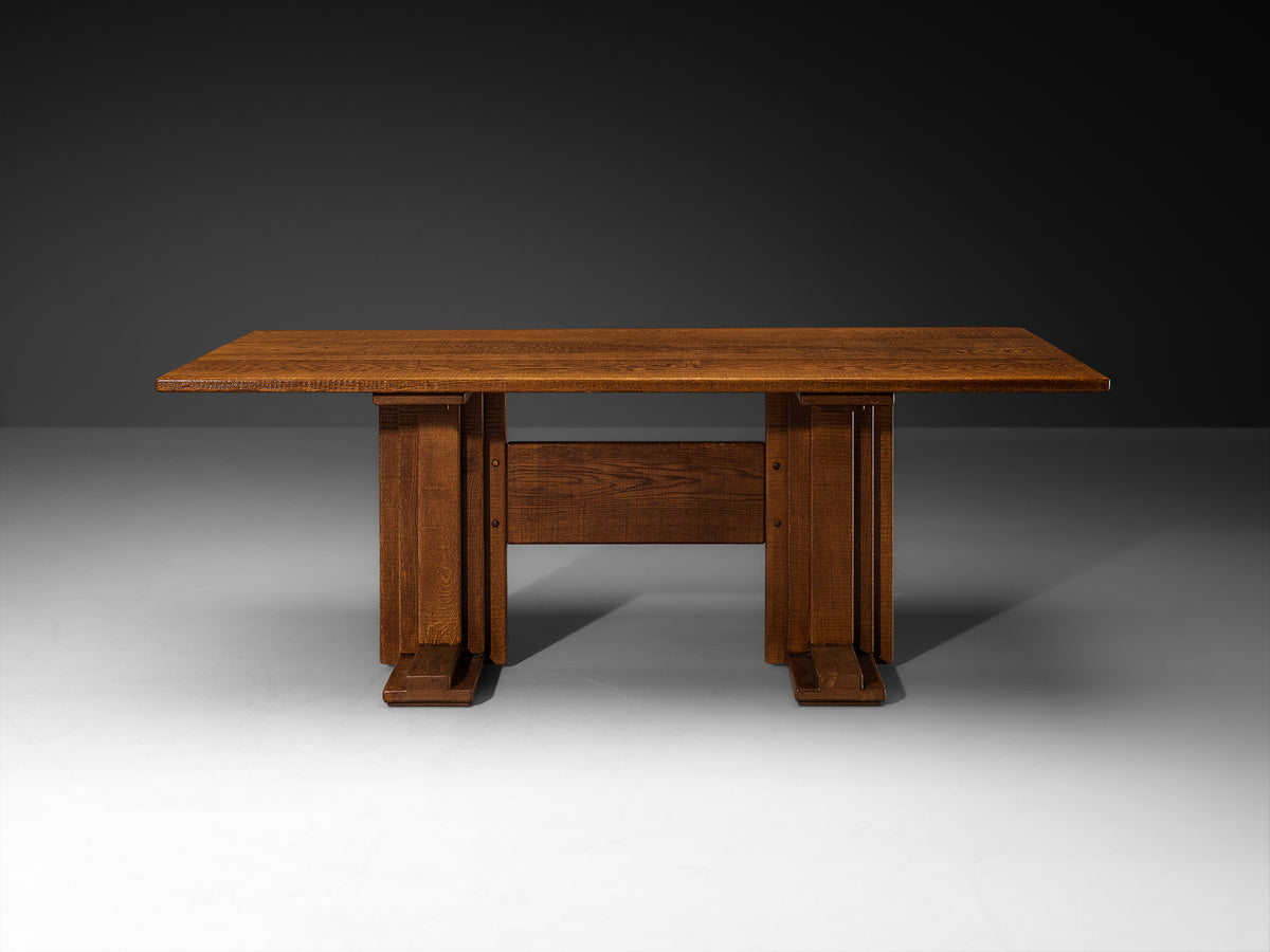 Giuseppe Rivadossi for Officina Rivadossi Trestle Dining Table in Oak Tables Morentz