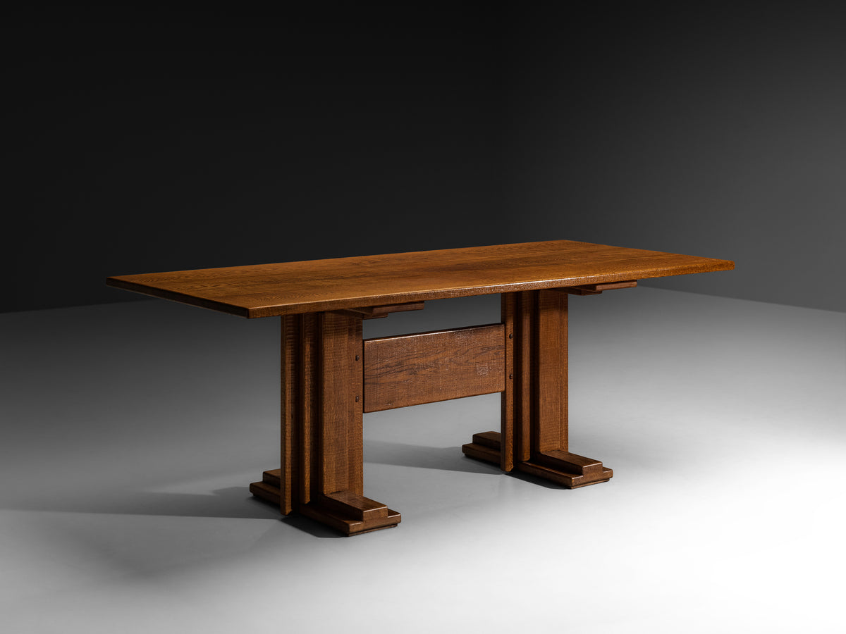 Giuseppe Rivadossi for Officina Rivadossi Trestle Dining Table in Oak Tables Morentz