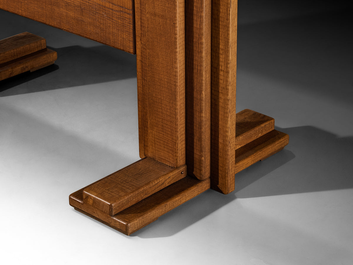 Giuseppe Rivadossi for Officina Rivadossi Trestle Dining Table in Oak Tables Morentz