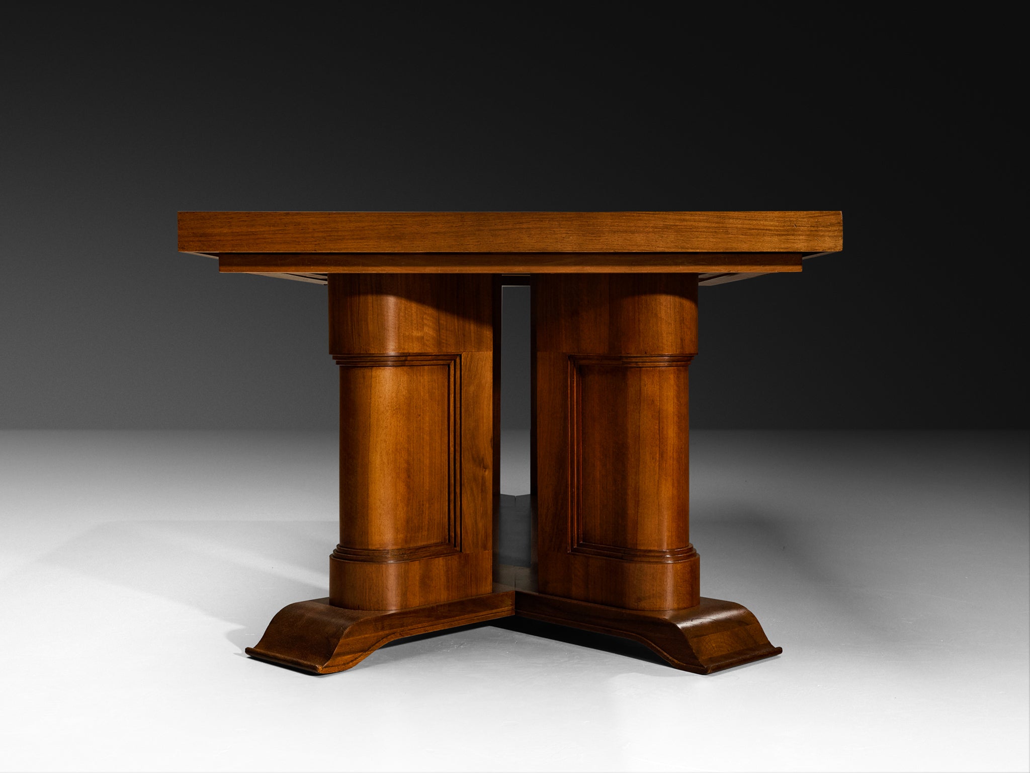 European Art Deco 1930s Dining Table in Walnut Burl Tables Morentz