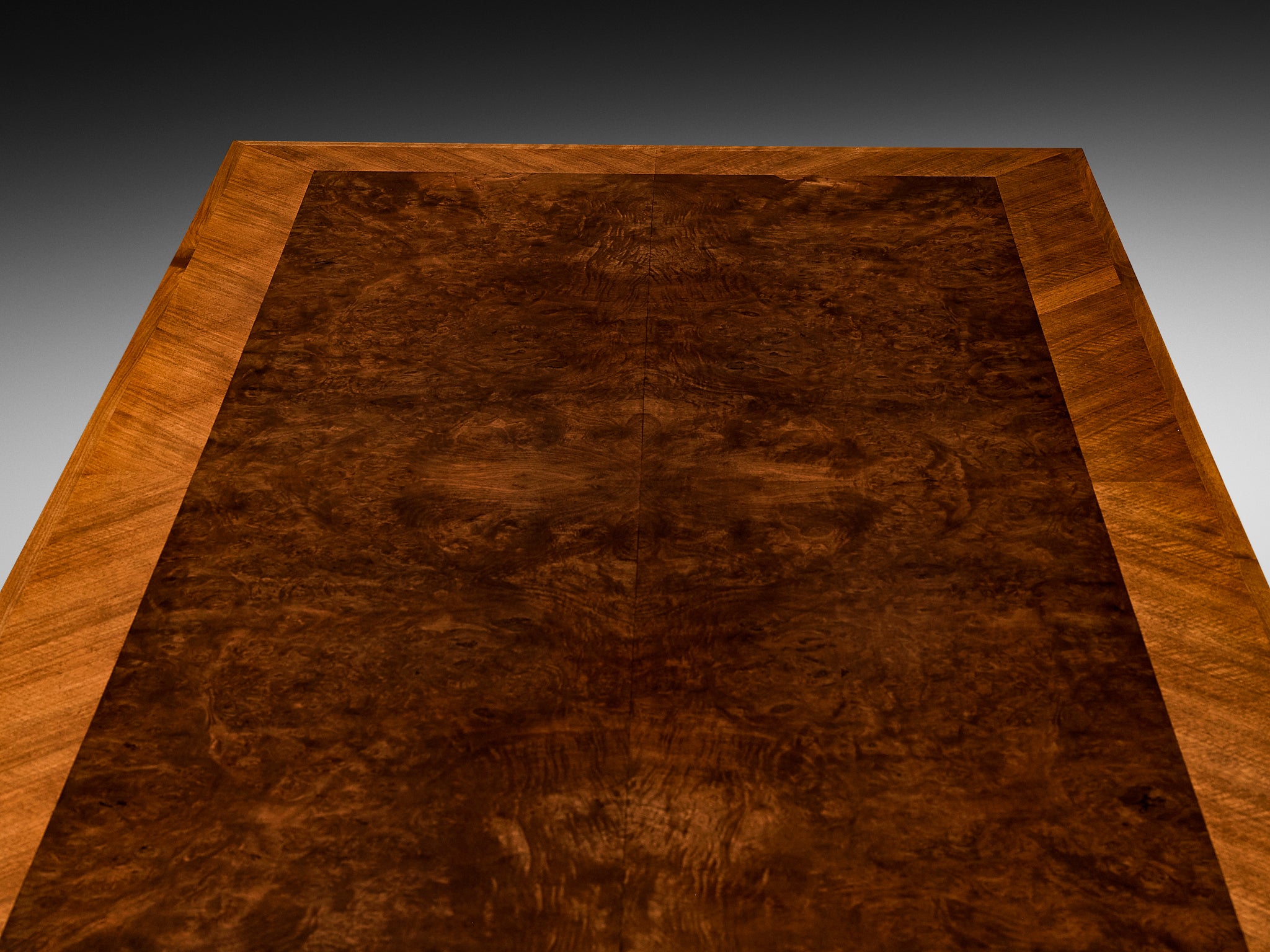 European Art Deco 1930s Dining Table in Walnut Burl Tables Morentz