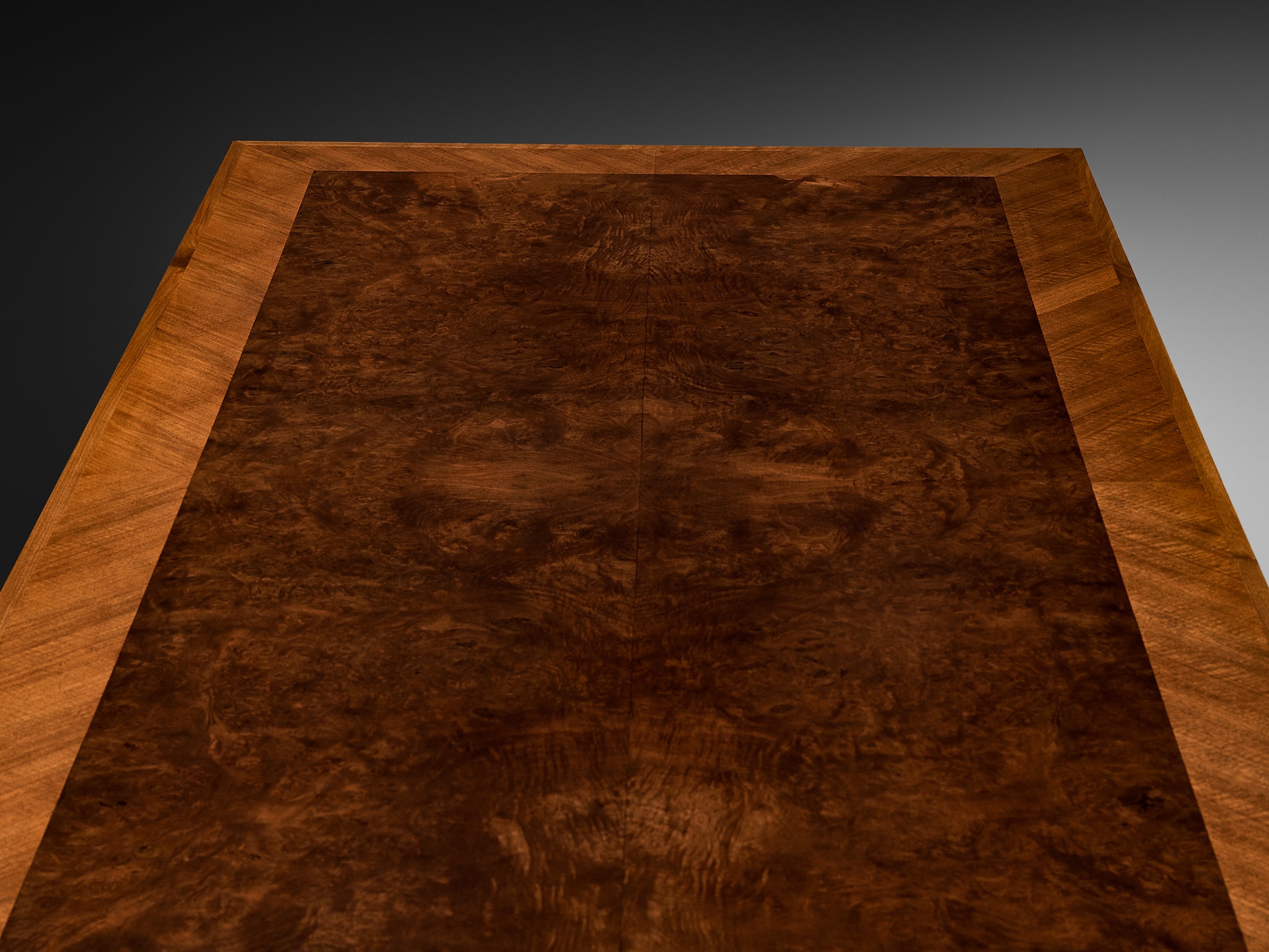 European Art Deco 1930s Dining Table in Walnut Burl Tables Morentz