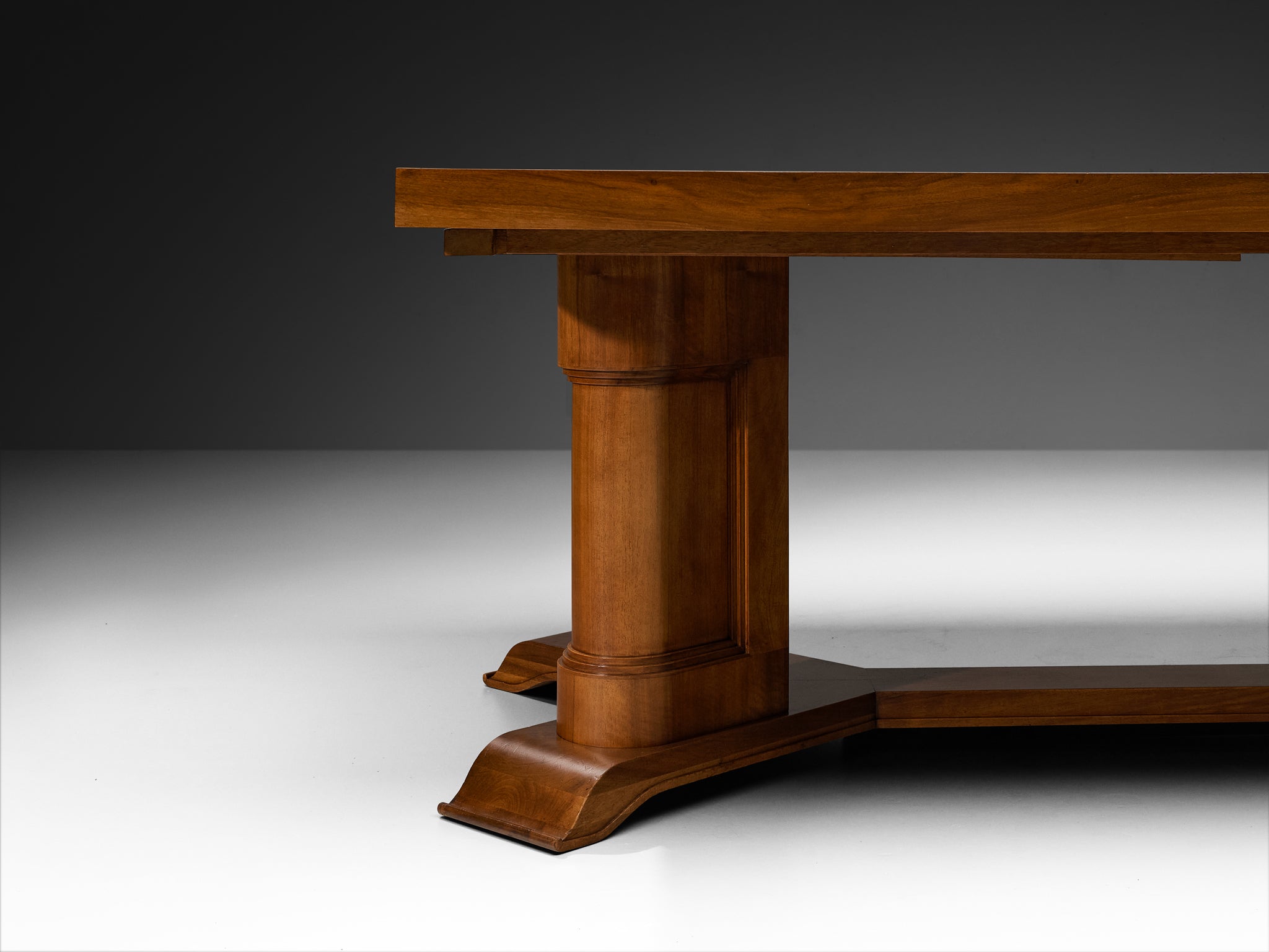 European Art Deco 1930s Dining Table in Walnut Burl Tables Morentz