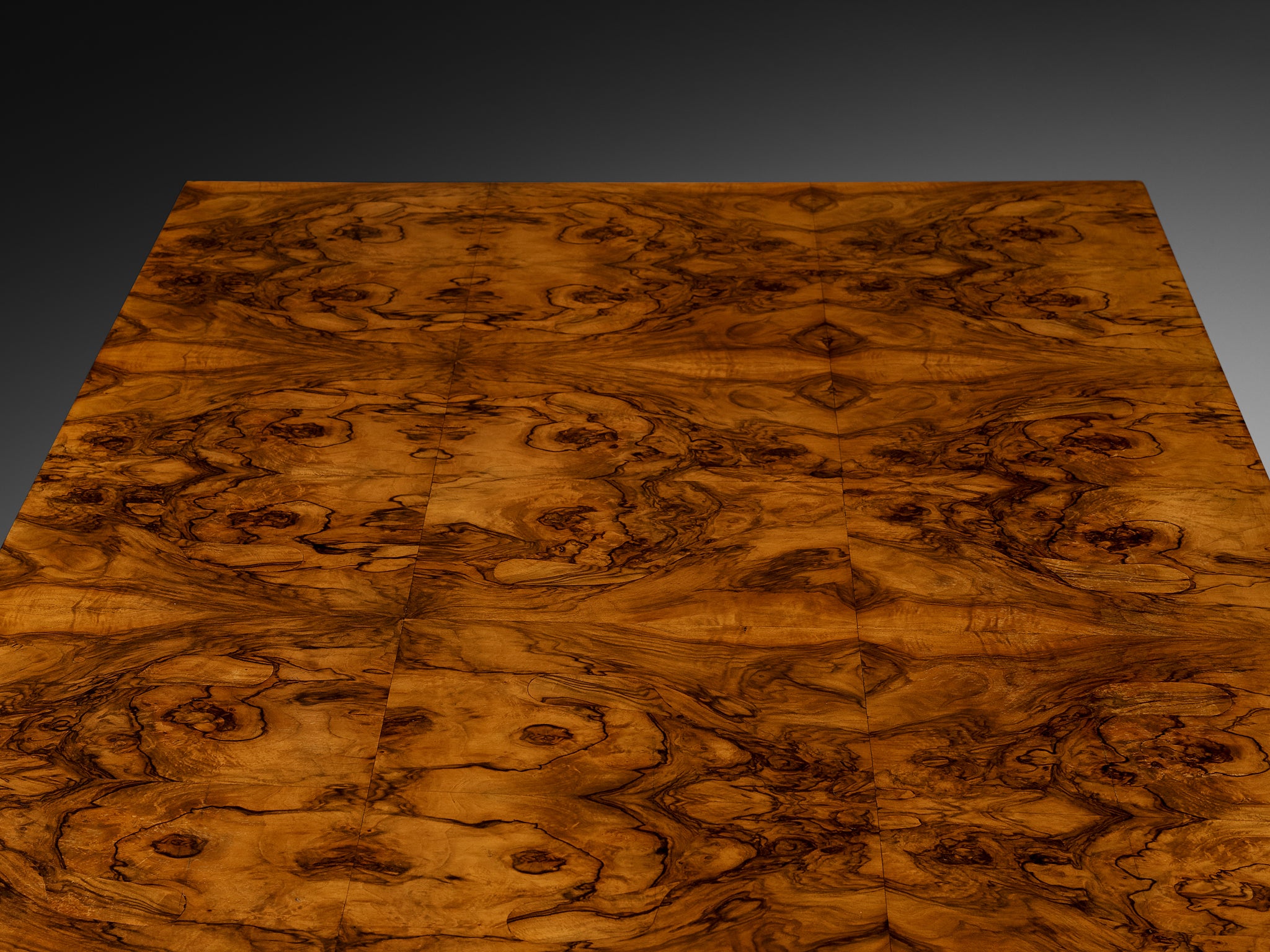 1930s Art Deco Monumental Executive Desk in Walnut Burl Tables Morentz