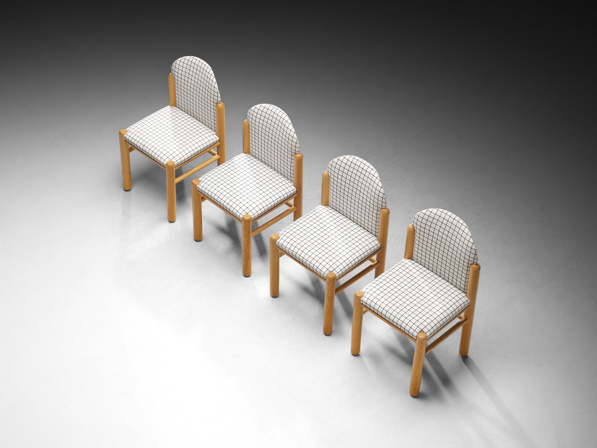 Set of Four 1960s Italian Dining Chairs in Ash Seating Morentz
