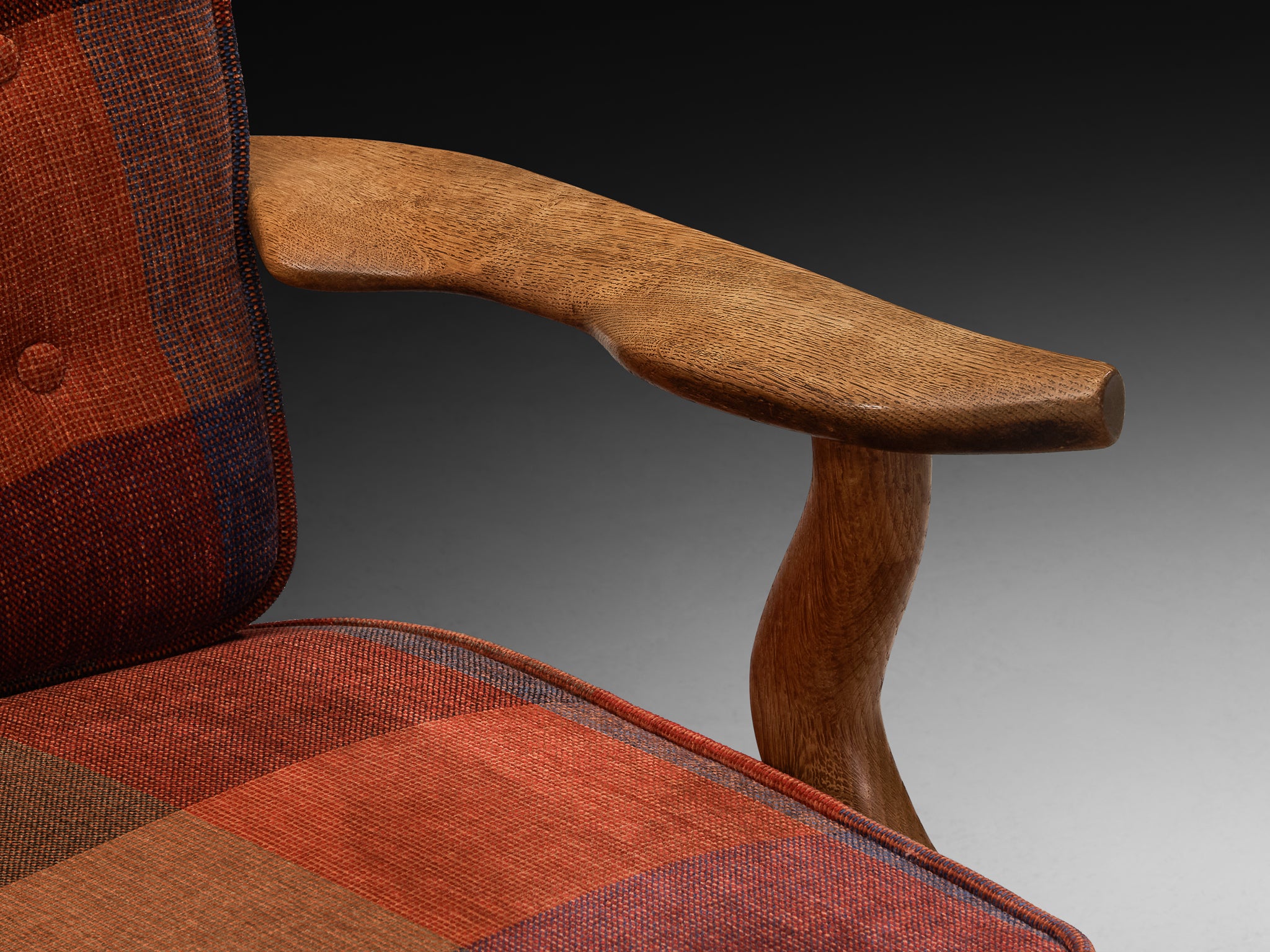 Guillerme & Chambron Pair of 'Grand Repos' Lounge Chairs in Solid Oak Seating Morentz