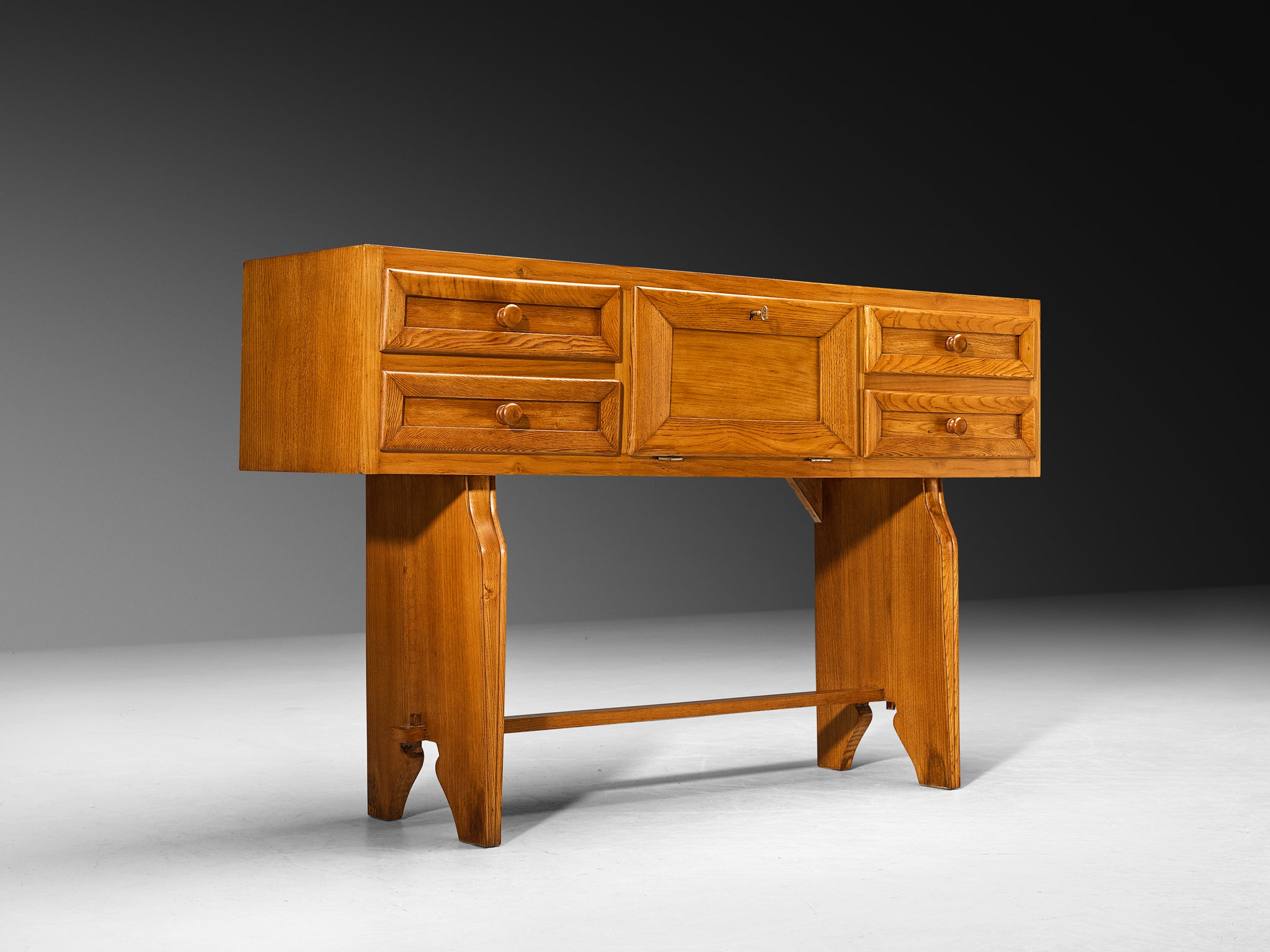 1940s Italian Mid-Century Modern High Cabinet in Chestnut Case pieces and storage cabinets Morentz