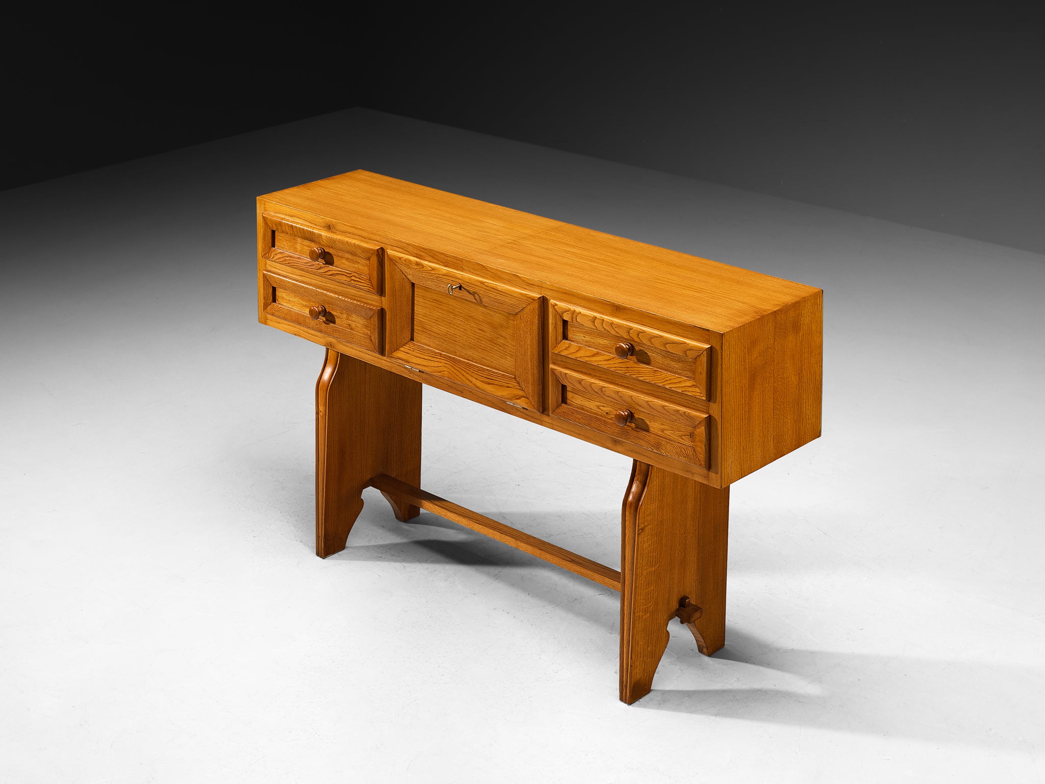 1940s Italian Mid-Century Modern High Cabinet in Chestnut Case pieces and storage cabinets Morentz
