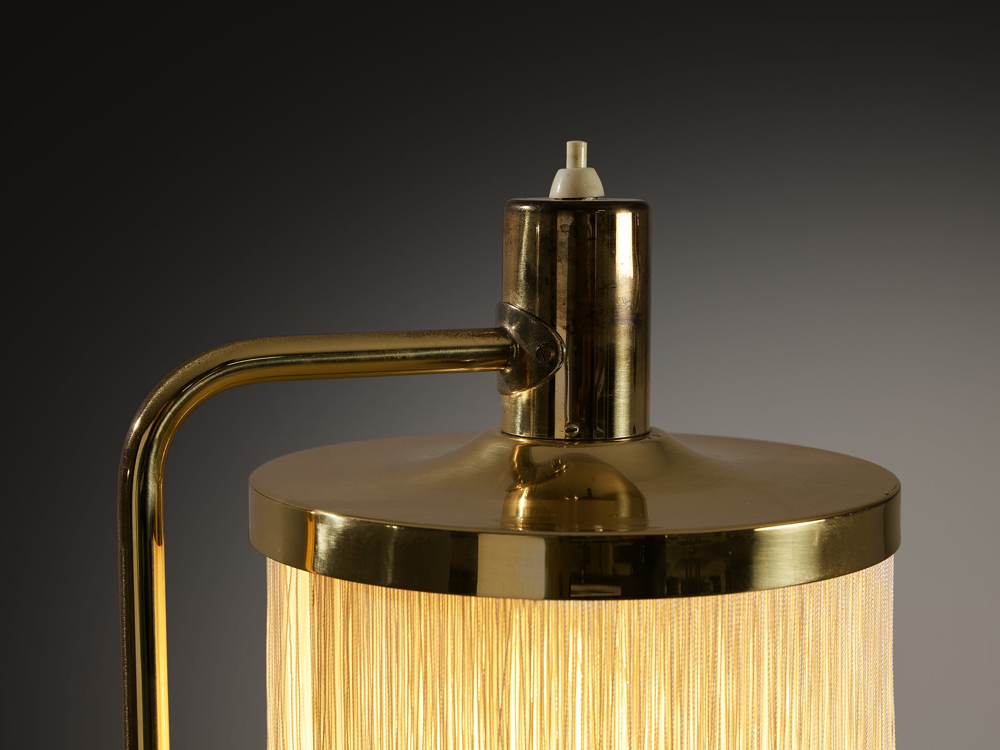Hans Agne Jakobsson 'B140' Table Lamp in Brass with Silk Fringe Lighting Morentz