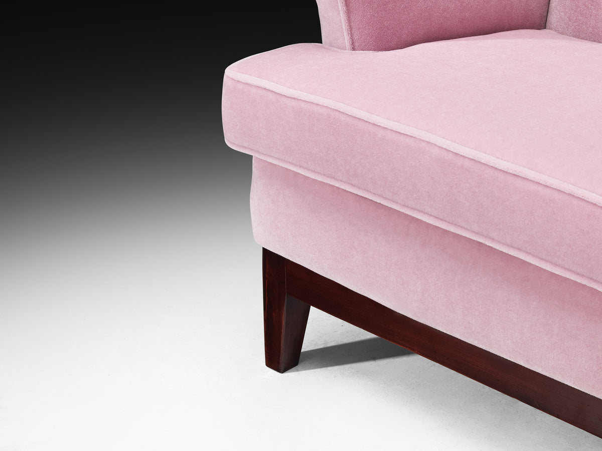 Rare Osvaldo Borsani for Arredamenti Borsani Varedo Easy Chair in Lilac Mohair Seating Morentz