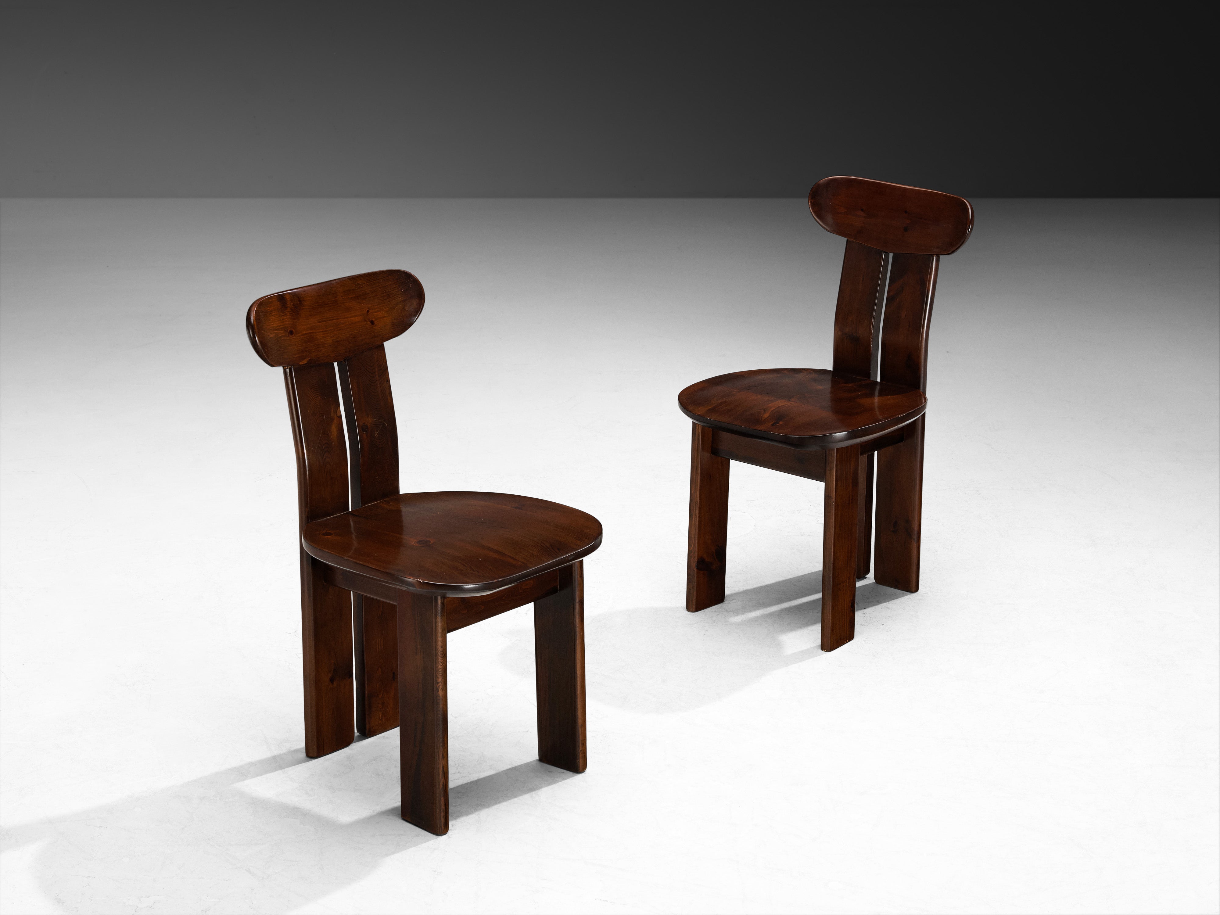 1970s Post-Modern Italian Set of Twelve Dining Chairs in Pine Seating Morentz