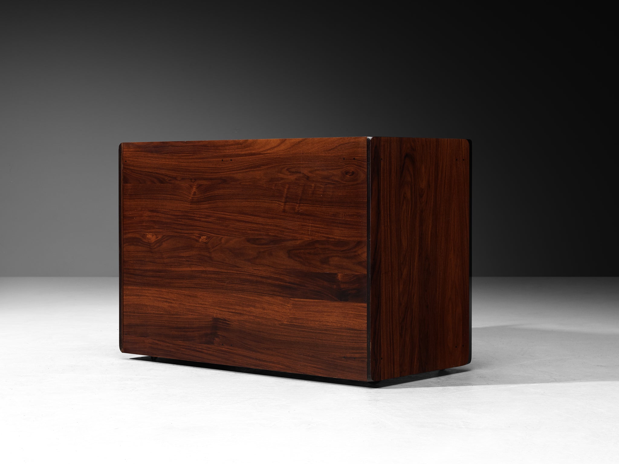 Afra & Tobia Scarpa for Maxalto 'Artona' Chest of Drawers in Black Leather and Walnut