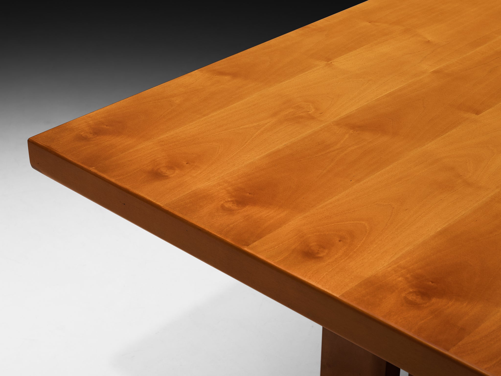 Monolithic Italian Postmodern Large Dining Table in Walnut Wood 280cm/110in