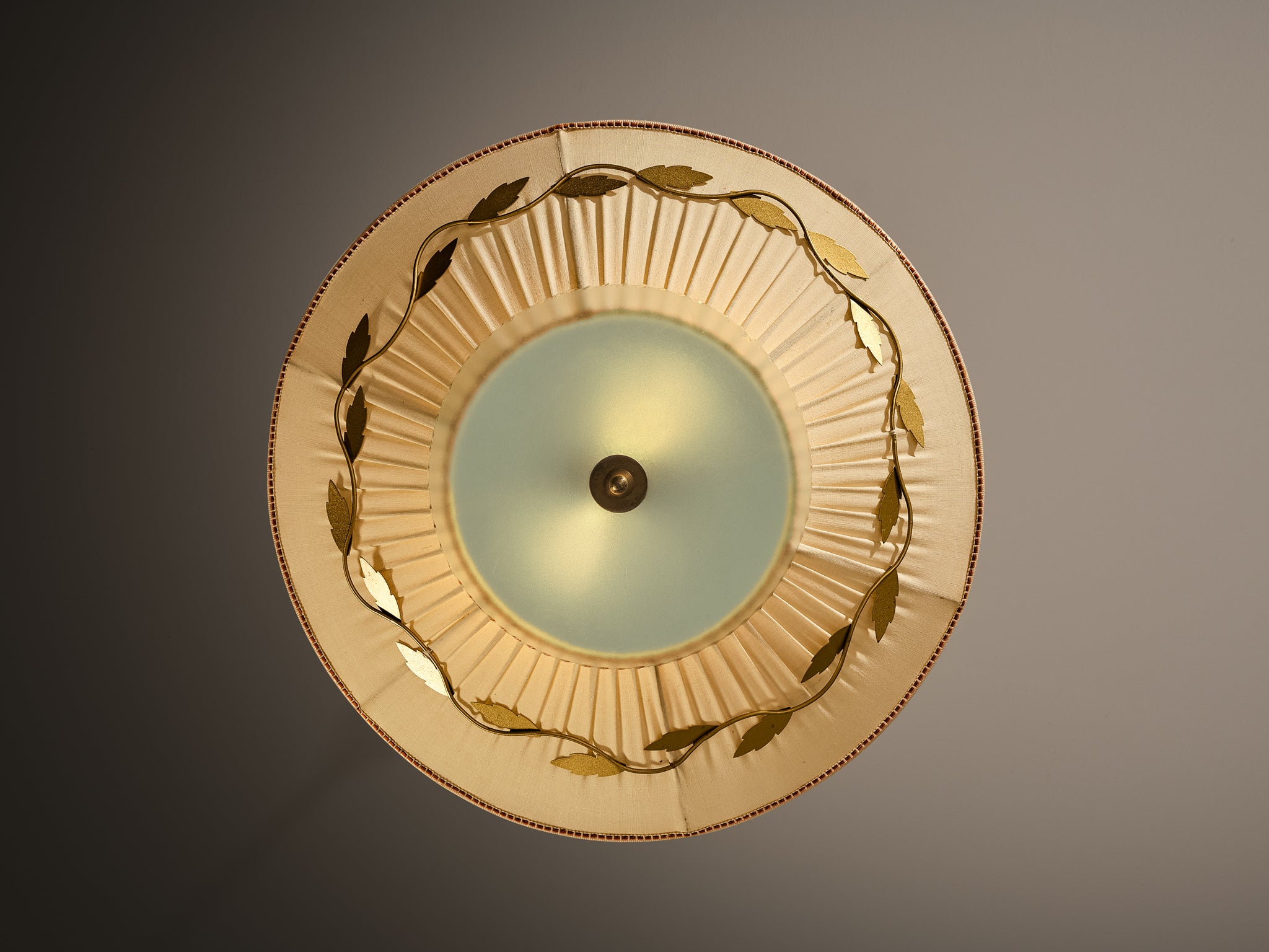 Scandinavian Modern ASEA Chandelier with Brass Leaf Ornaments
