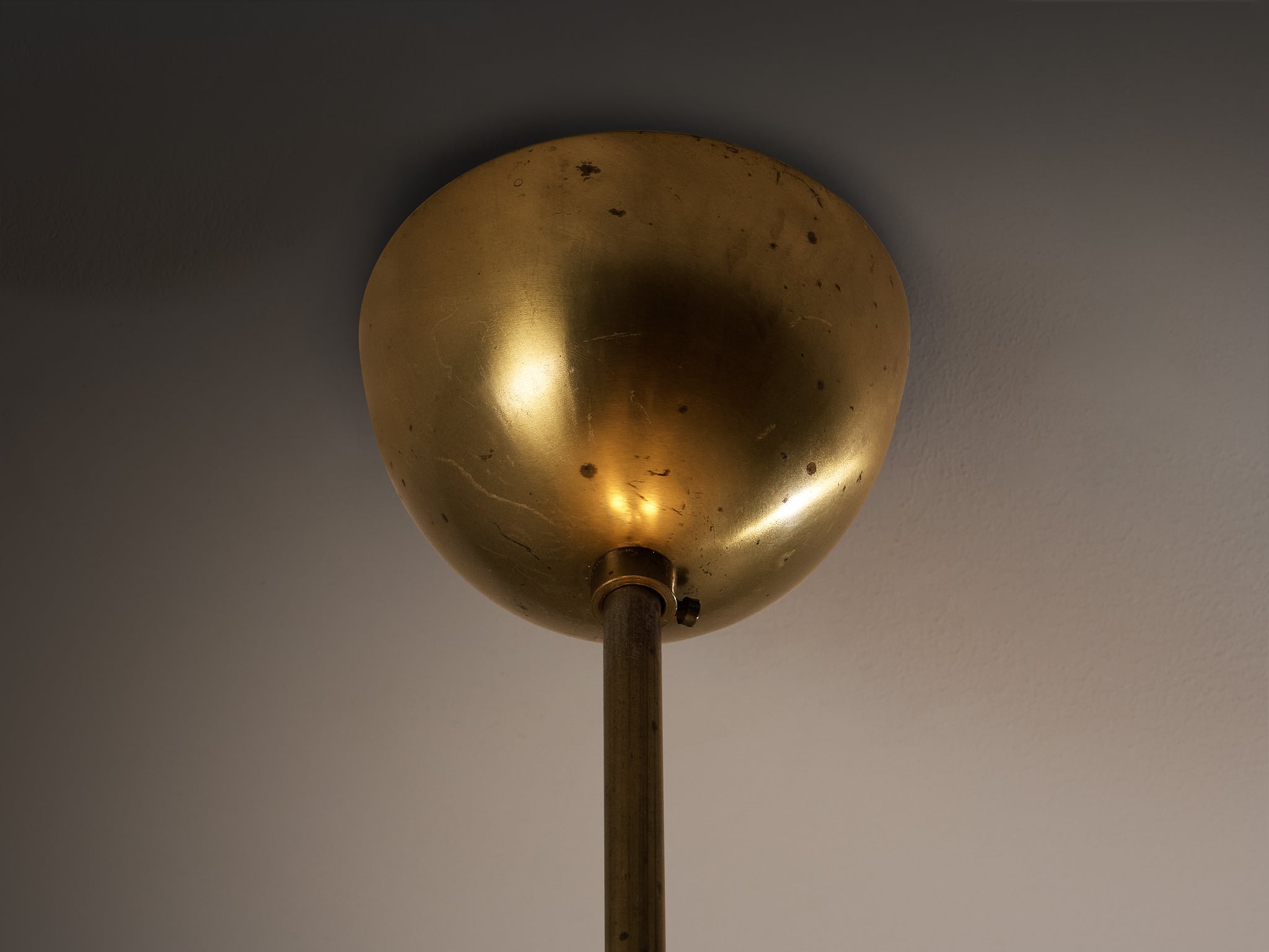 Scandinavian Modern ASEA Chandelier with Brass Leaf Ornaments