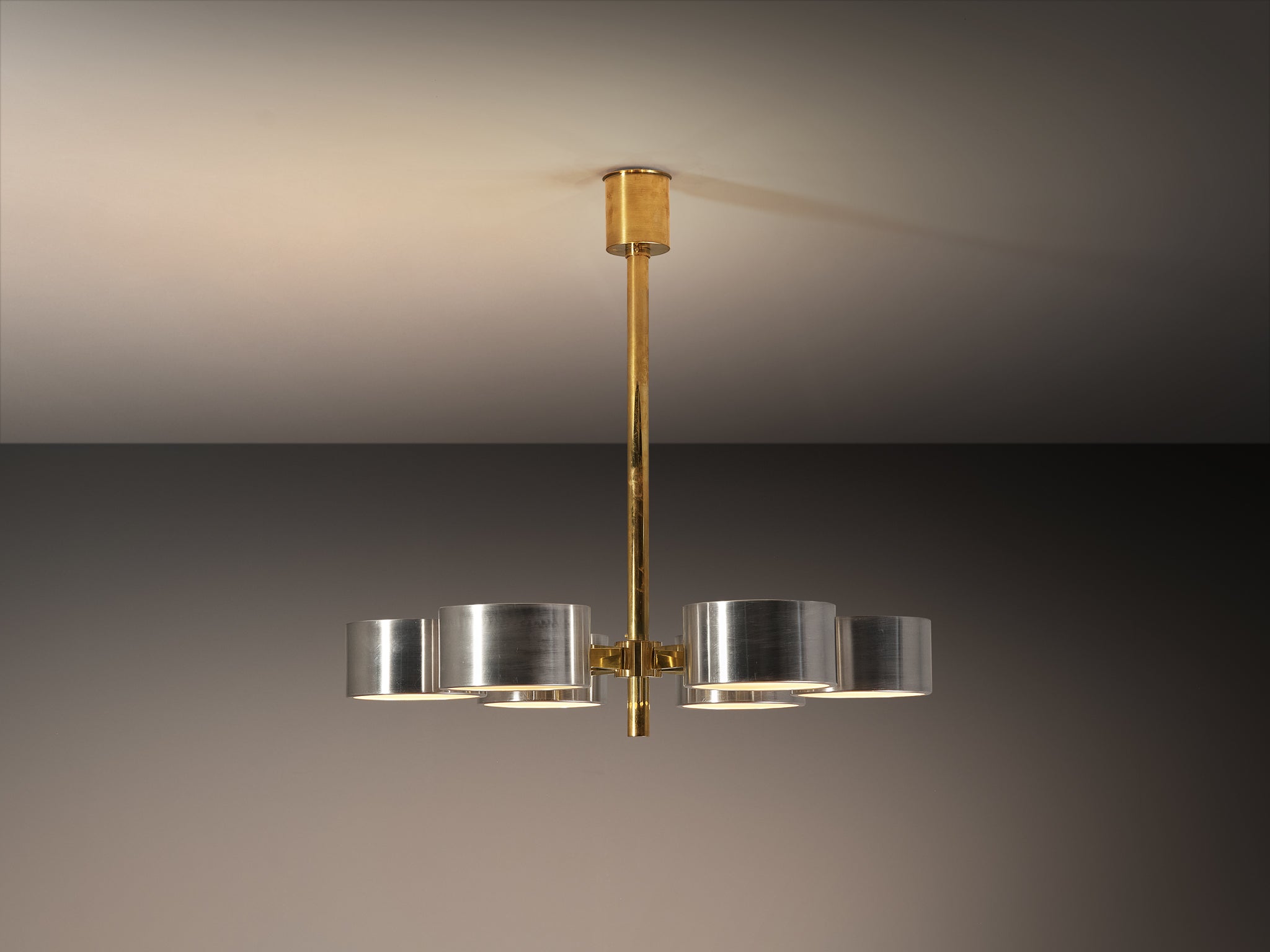 Special Edition Hans-Agne Jakobsson Chandelier in Brushed Aluminum Lighting Morentz