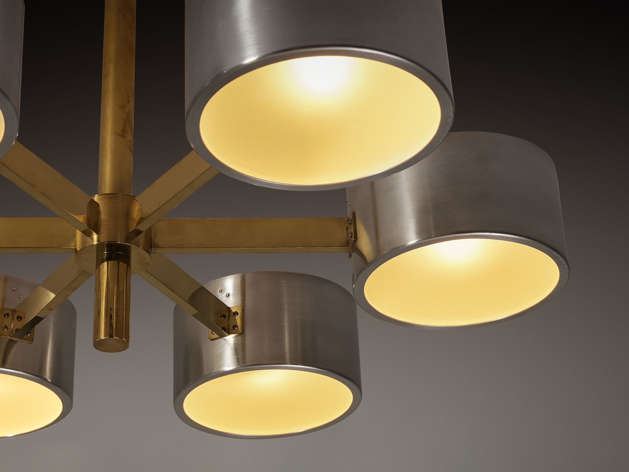 Special Edition Hans-Agne Jakobsson Chandelier in Brushed Aluminum Lighting Morentz