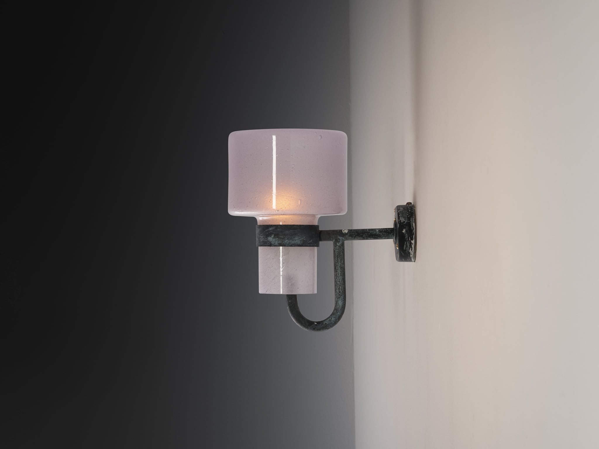 Hans-Agne Jakobsson 'V-138' Wall Light in Copper and Blown Glass Lighting Morentz