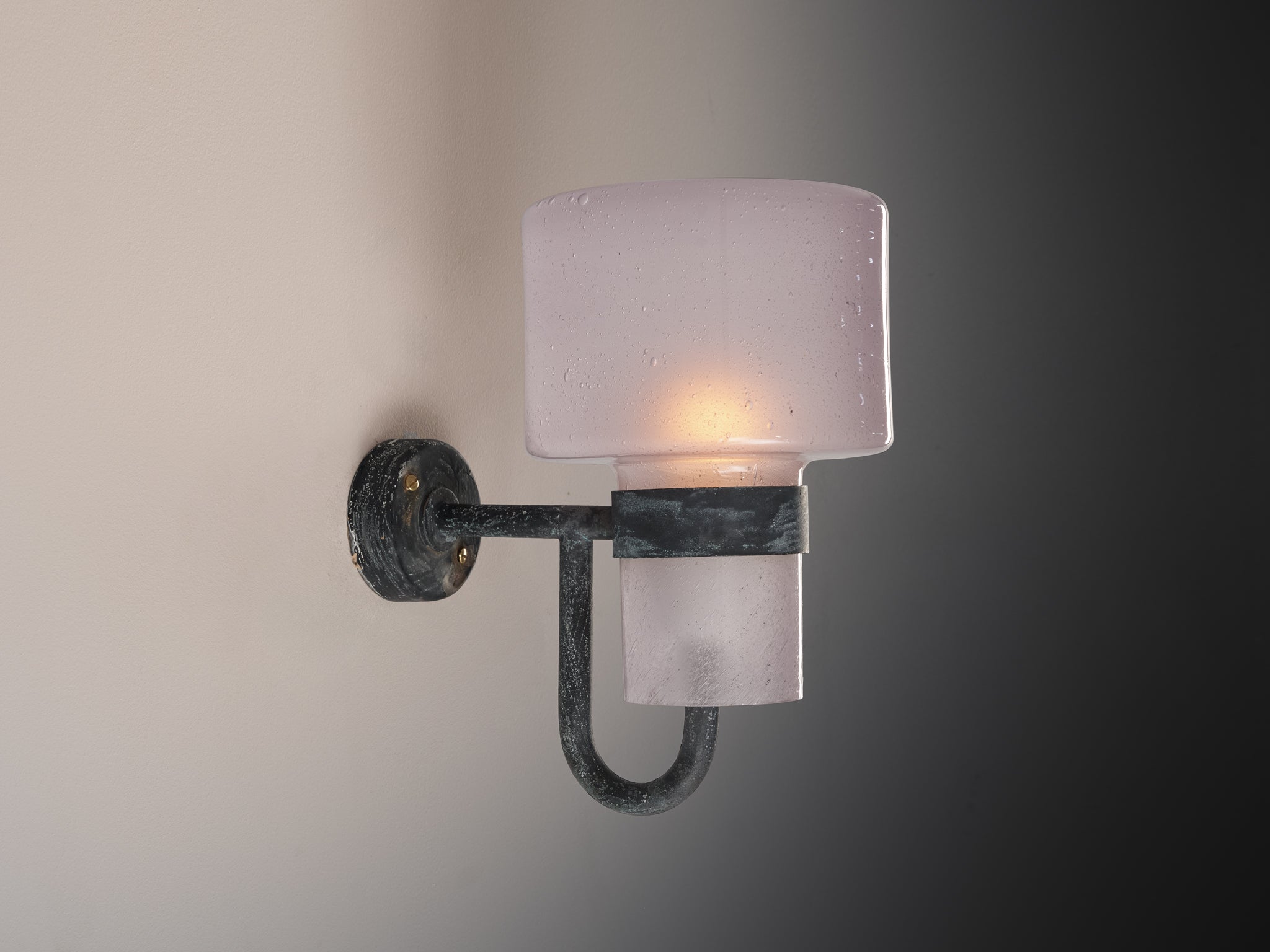 Hans-Agne Jakobsson 'V-138' Wall Light in Copper and Blown Glass Lighting Morentz
