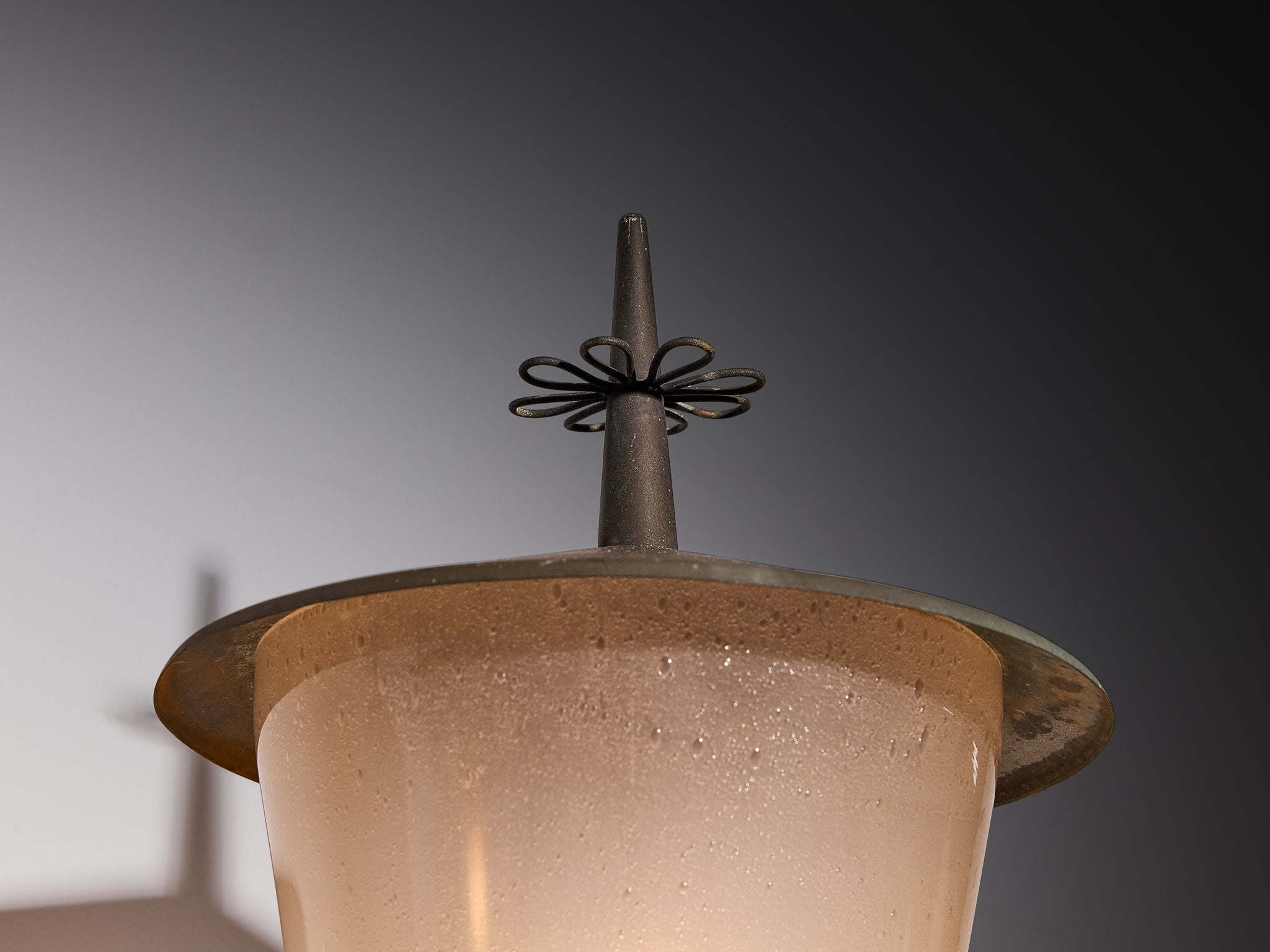 Pair of Swedish Wall Lights in Patinated Copper with Glass Lighting Morentz