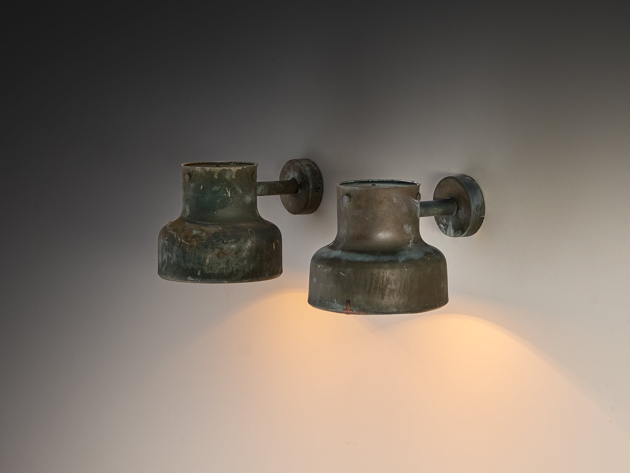 Anders Pehrson for Ateljé Lyktan Bumling Utomhus Pair of Wall Lights in Copper Lighting Morentz
