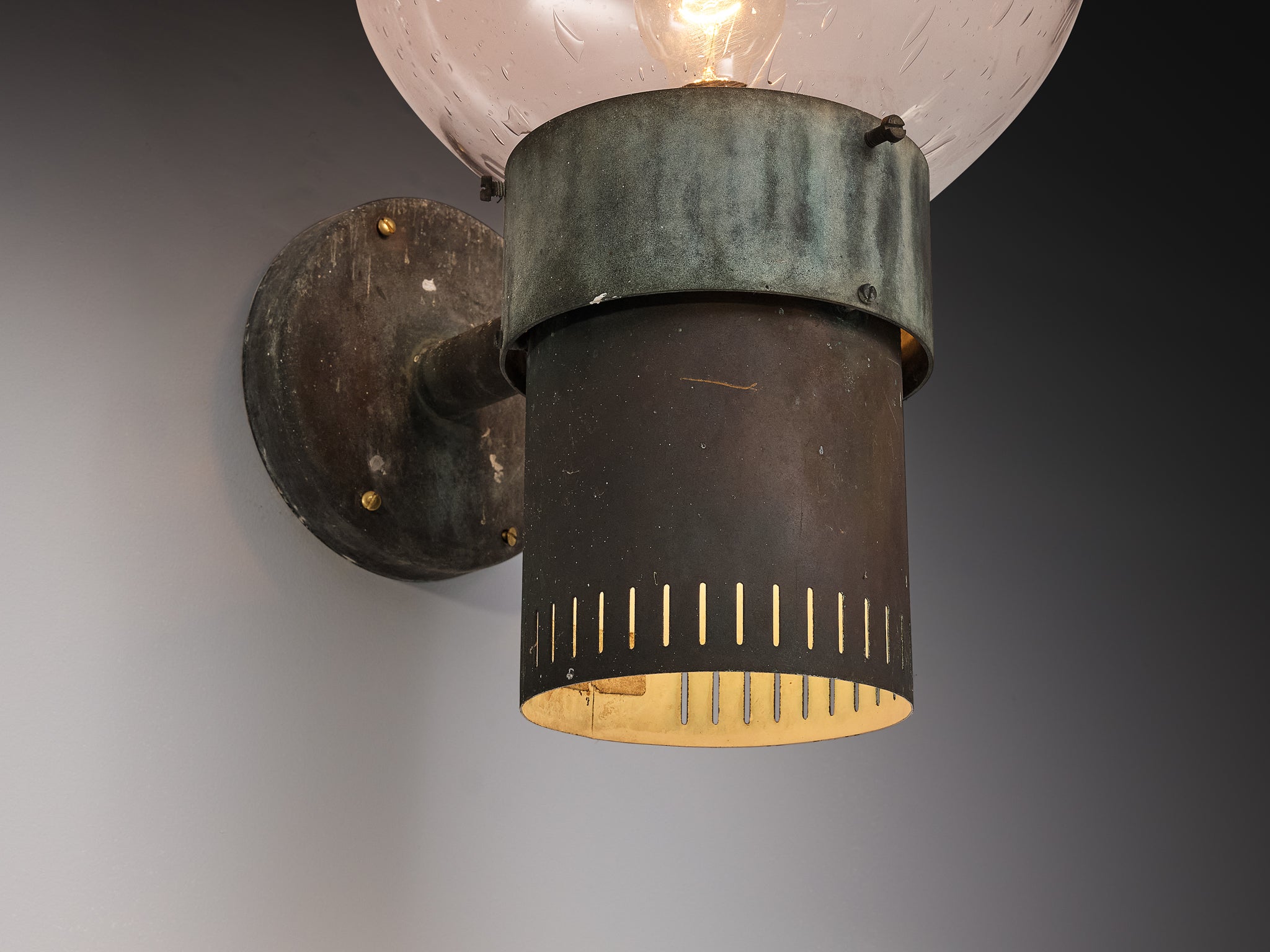 Anders Pehrson for Ateljé Lyktan 'King' Wall Lights in Copper and Blown Glass Lighting Morentz