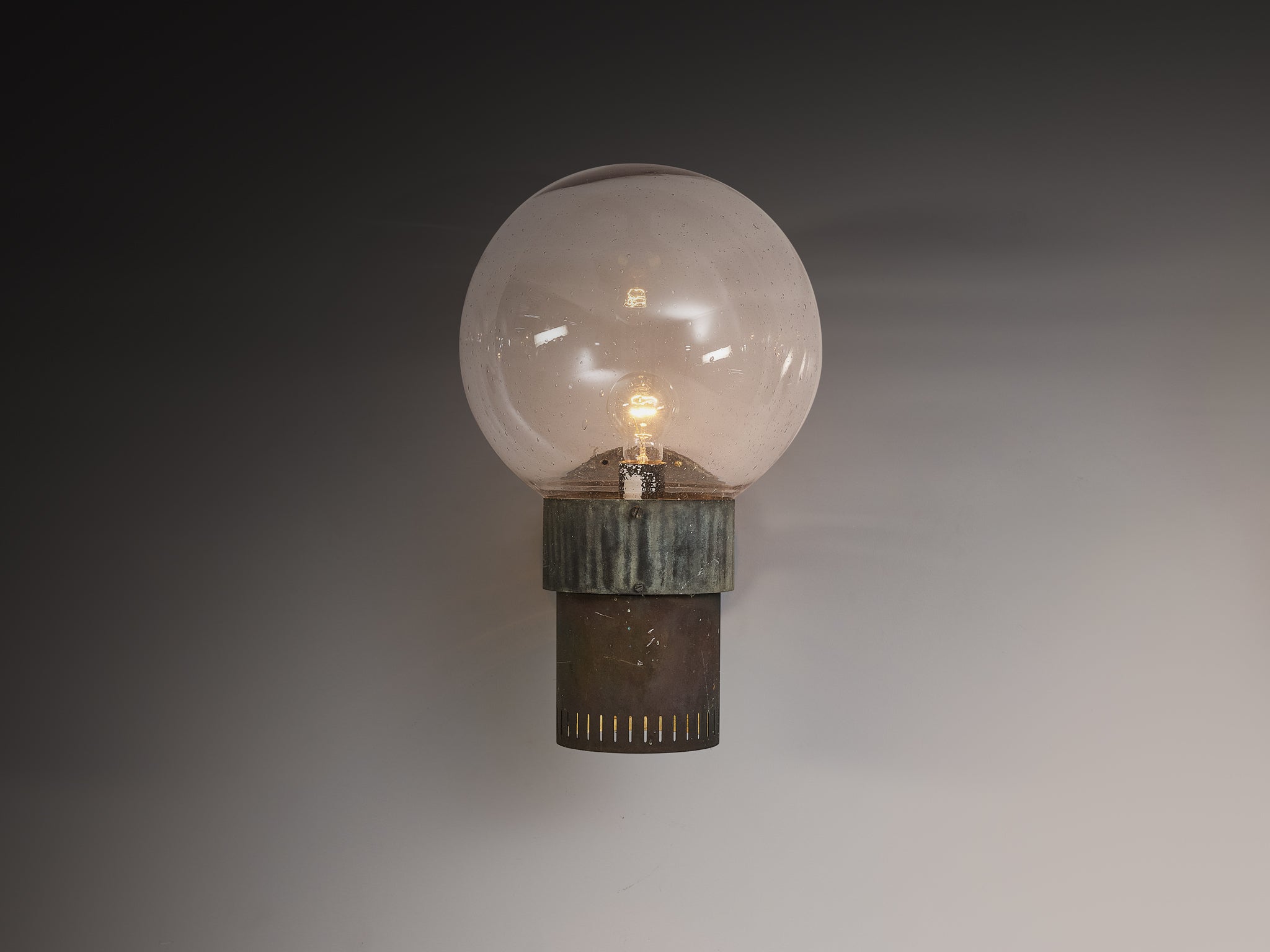Anders Pehrson for Ateljé Lyktan 'King' Wall Lights in Copper and Blown Glass Lighting Morentz