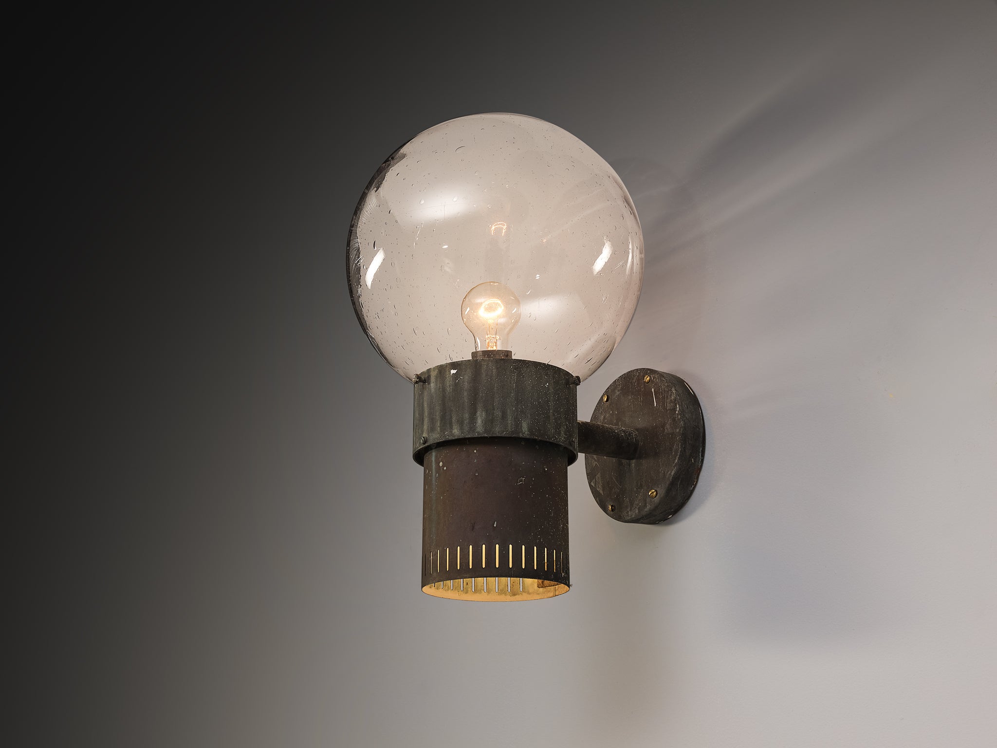 Anders Pehrson for Ateljé Lyktan 'King' Wall Lights in Copper and Blown Glass Lighting Morentz