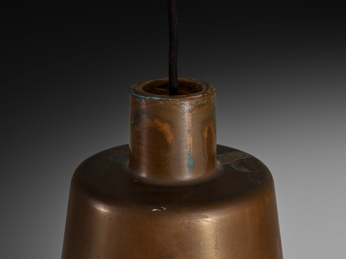Hans Bergström for Ateljé Lyktan Pendants in Patinated Copper