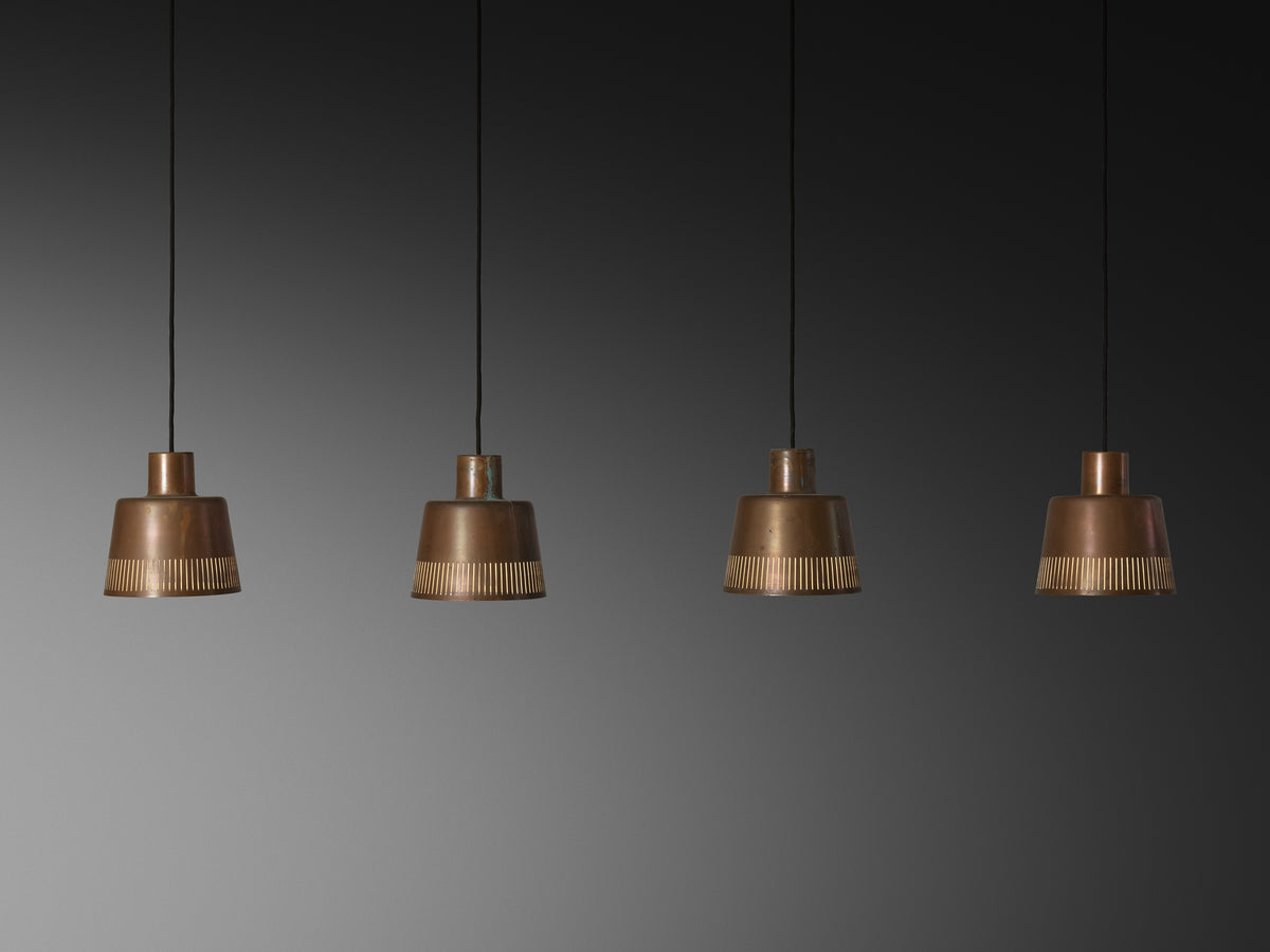 Hans Bergström for Ateljé Lyktan Pendants in Patinated Copper