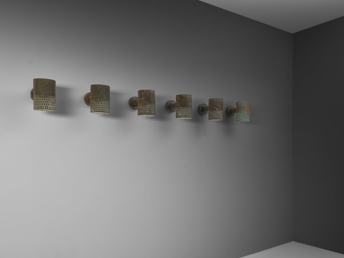 Hans Bergström for Ateljé Lyktan '1040/1070-U' Wall Lights in Copper Lighting Morentz
