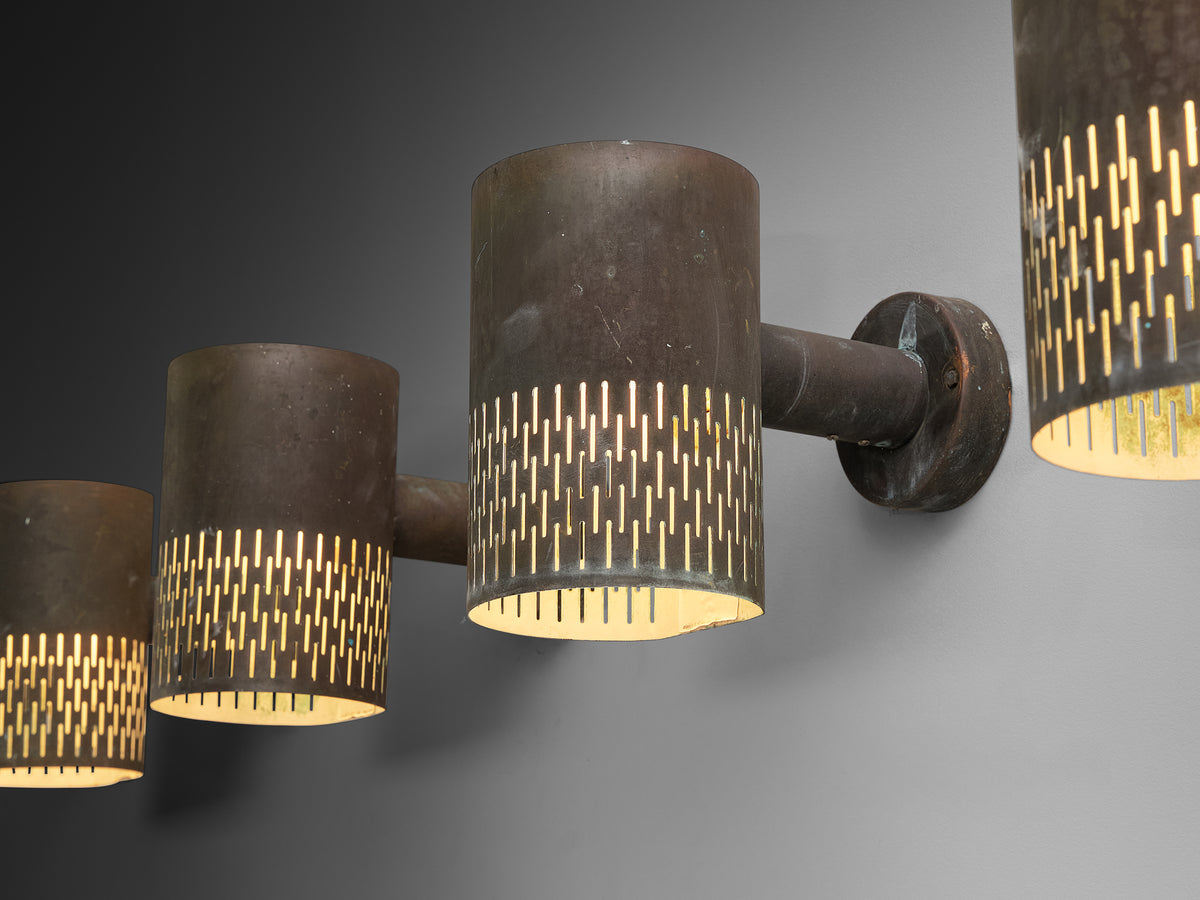 Hans Bergström for Ateljé Lyktan '1040/1070-U' Wall Lights in Copper Lighting Morentz
