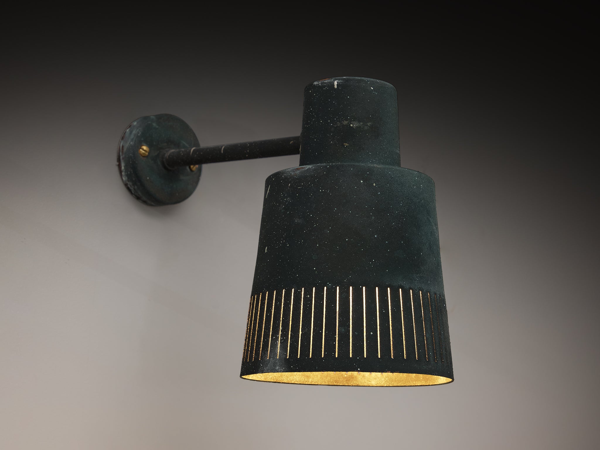 Hans Bergström for Ateljé Lyktan Set of Six Wall Lights in Patinated Copper Lighting Morentz
