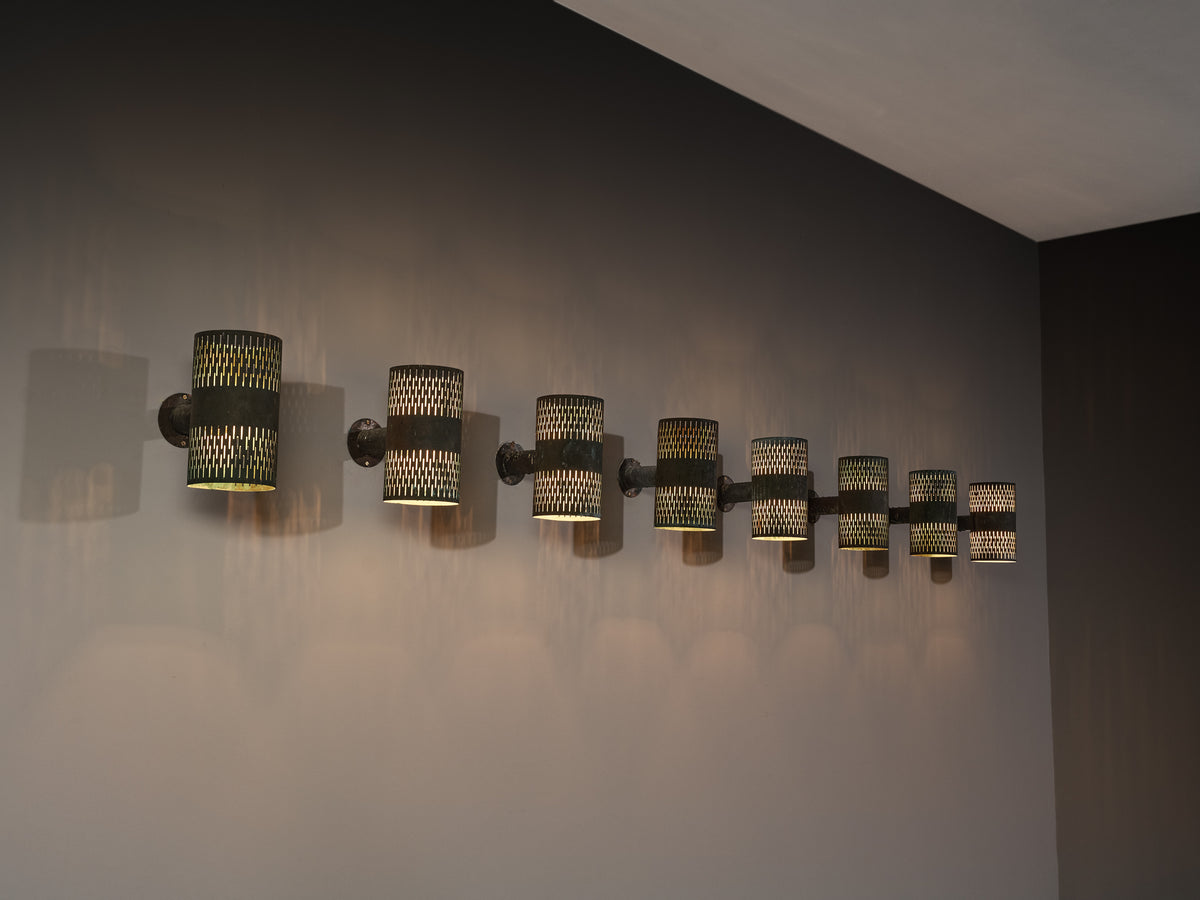 Hans Bergström for Ateljé Lyktan '1040 U' Wall Lights in Patinated Copper Lighting Morentz