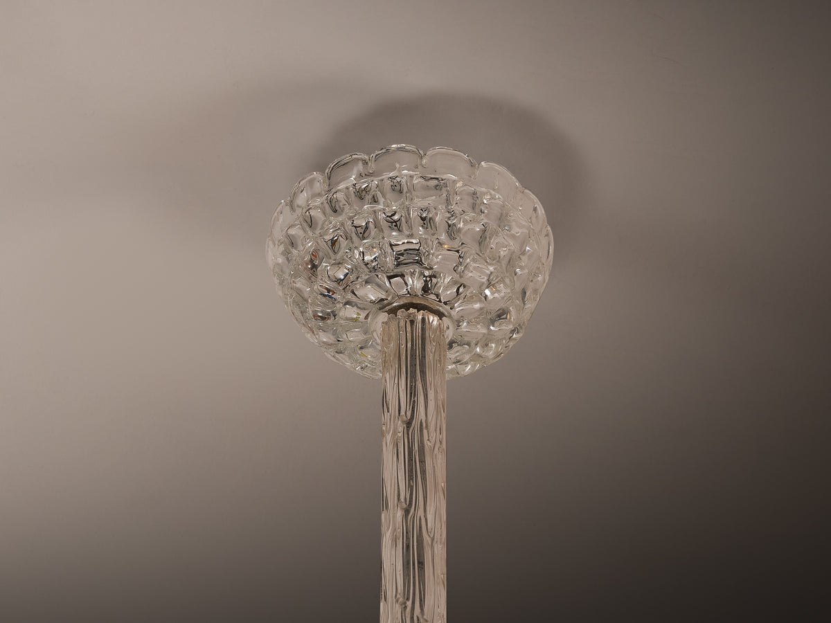 Italian Art Deco Six Arm Chandelier with in Murano Glass 107cm/42 in Wide Lighting Morentz