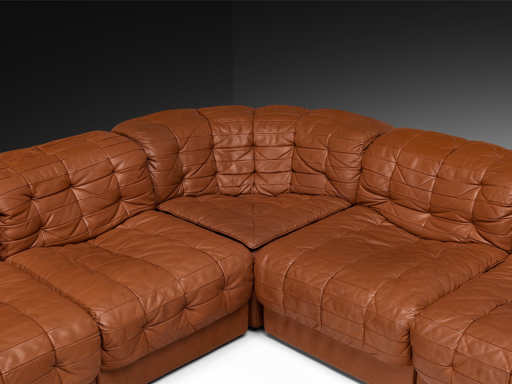 Rare Large-Scale De Sede DS 11 Modular Sofa Consisting of Sixteen Elements Seating Morentz