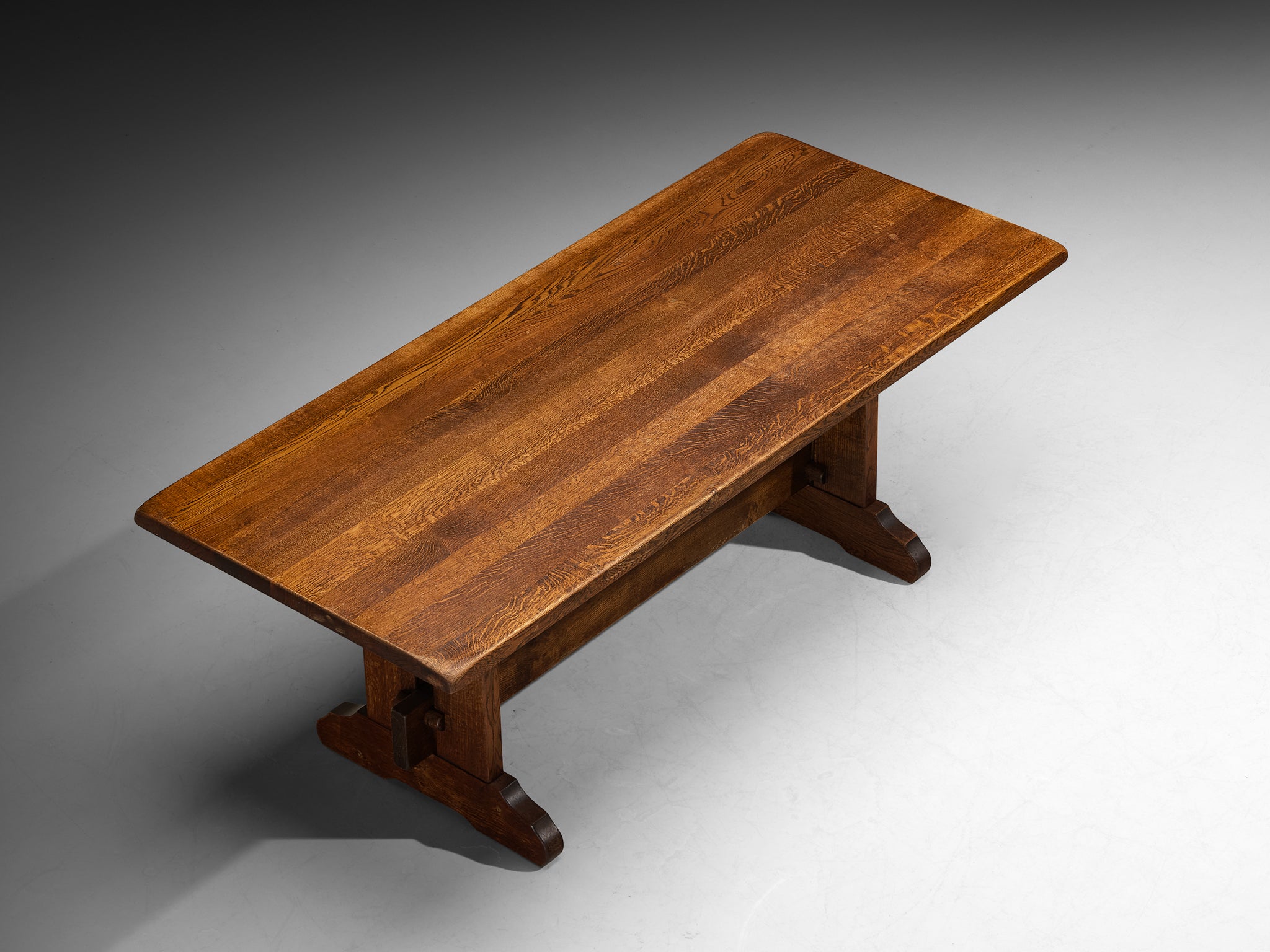 Extendable Mid-Century Dining Rustic Modern Table in Oak Tables Morentz