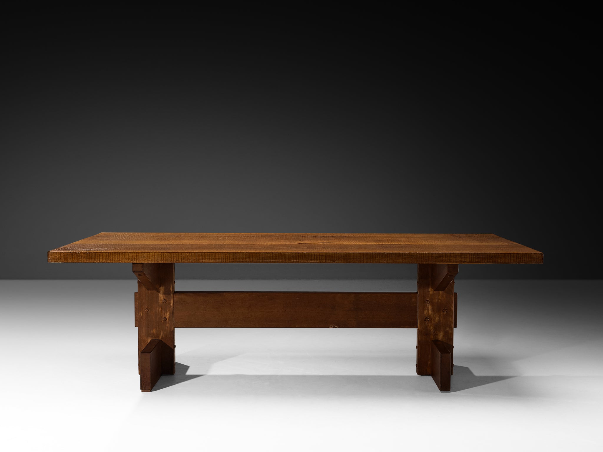 Giuseppe Rivadossi for Officina Rivadossi Trestle Dining Table in Chestnut Tables Morentz