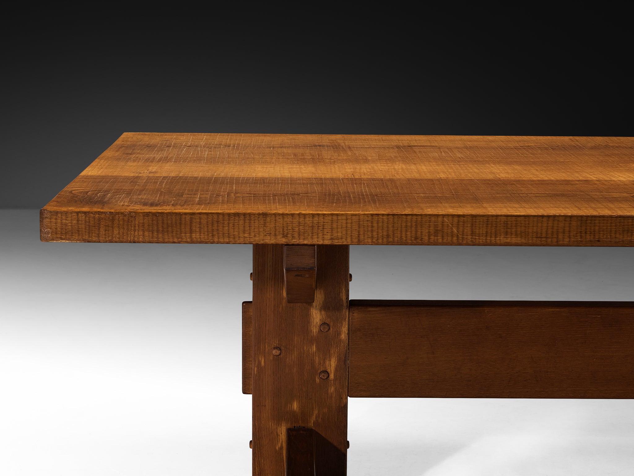 Giuseppe Rivadossi for Officina Rivadossi Trestle Dining Table in Chestnut Tables Morentz