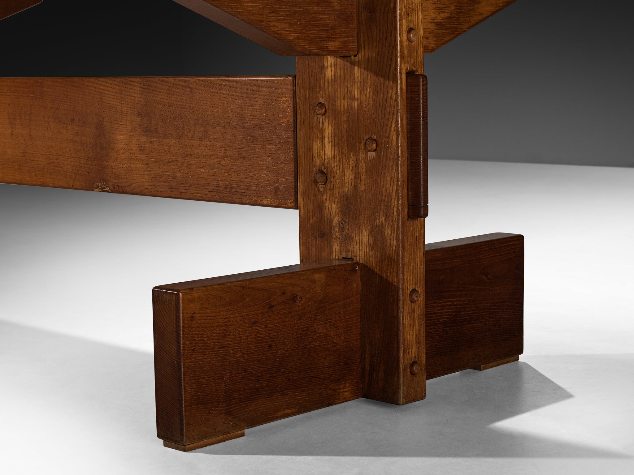 Giuseppe Rivadossi for Officina Rivadossi Trestle Dining Table in Chestnut Tables Morentz