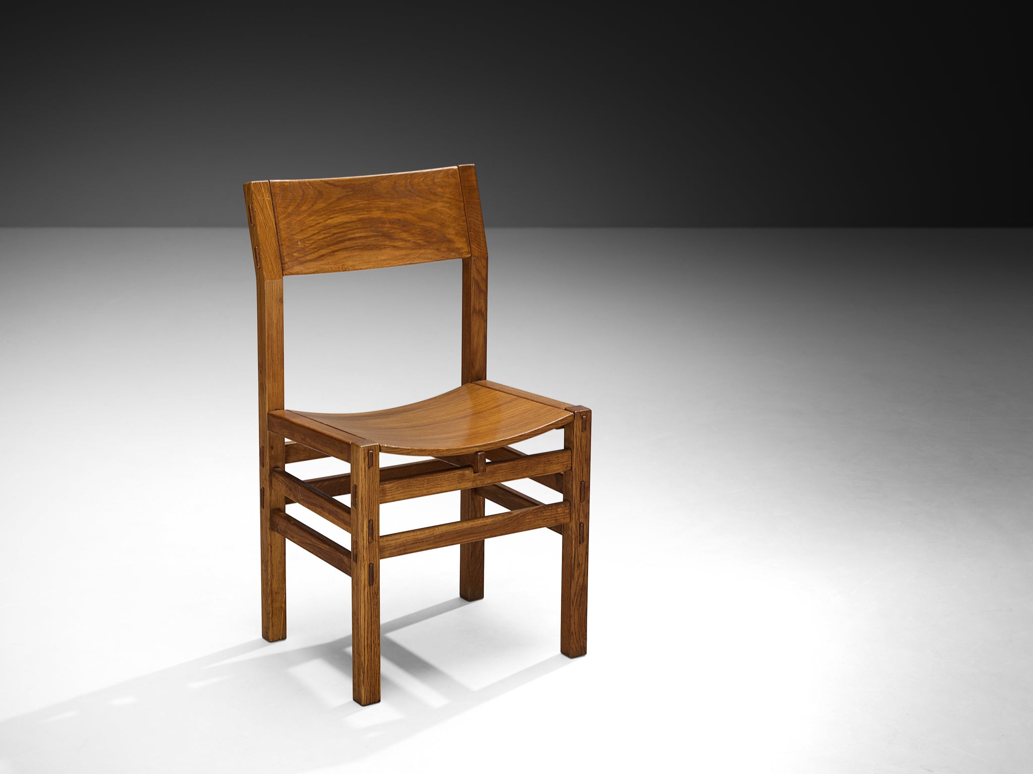 Giuseppe Rivadossi for Officina Rivadossi Set of Eight Dining Chairs in Oak Seating Morentz