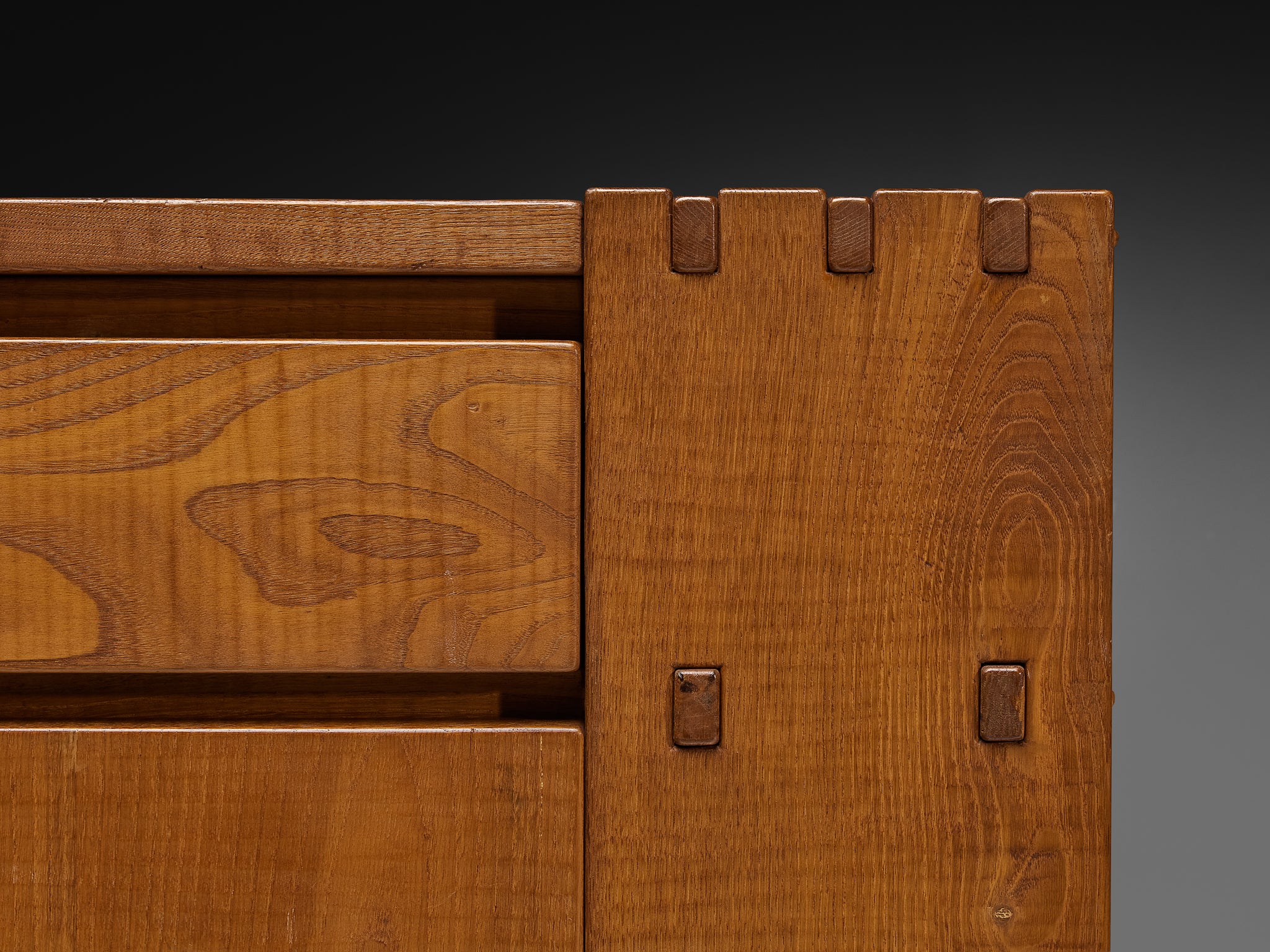 Giuseppe Rivadossi Hand-Carved Sideboard in Oak Case pieces and storage cabinets Morentz