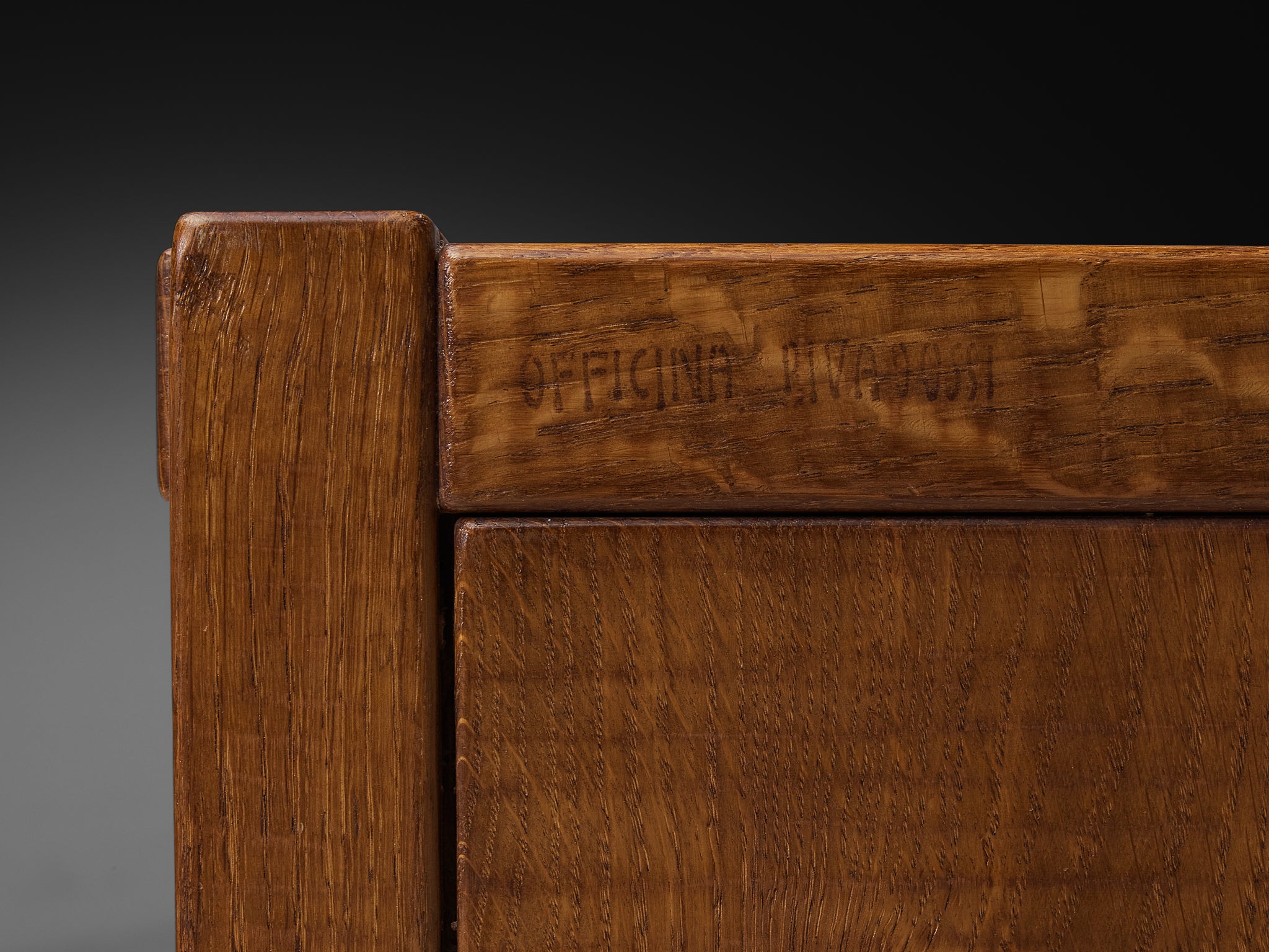 Giuseppe Rivadossi Sculptural Carved Trunk or Bench in Oak Case pieces and storage cabinets Morentz