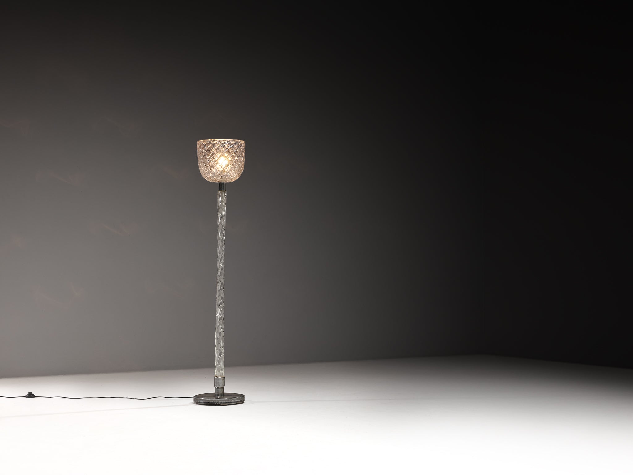 Seguso Vetri d’Arte Rare Italian Floor Lamp in Murano Glass 1930s Lighting Morentz