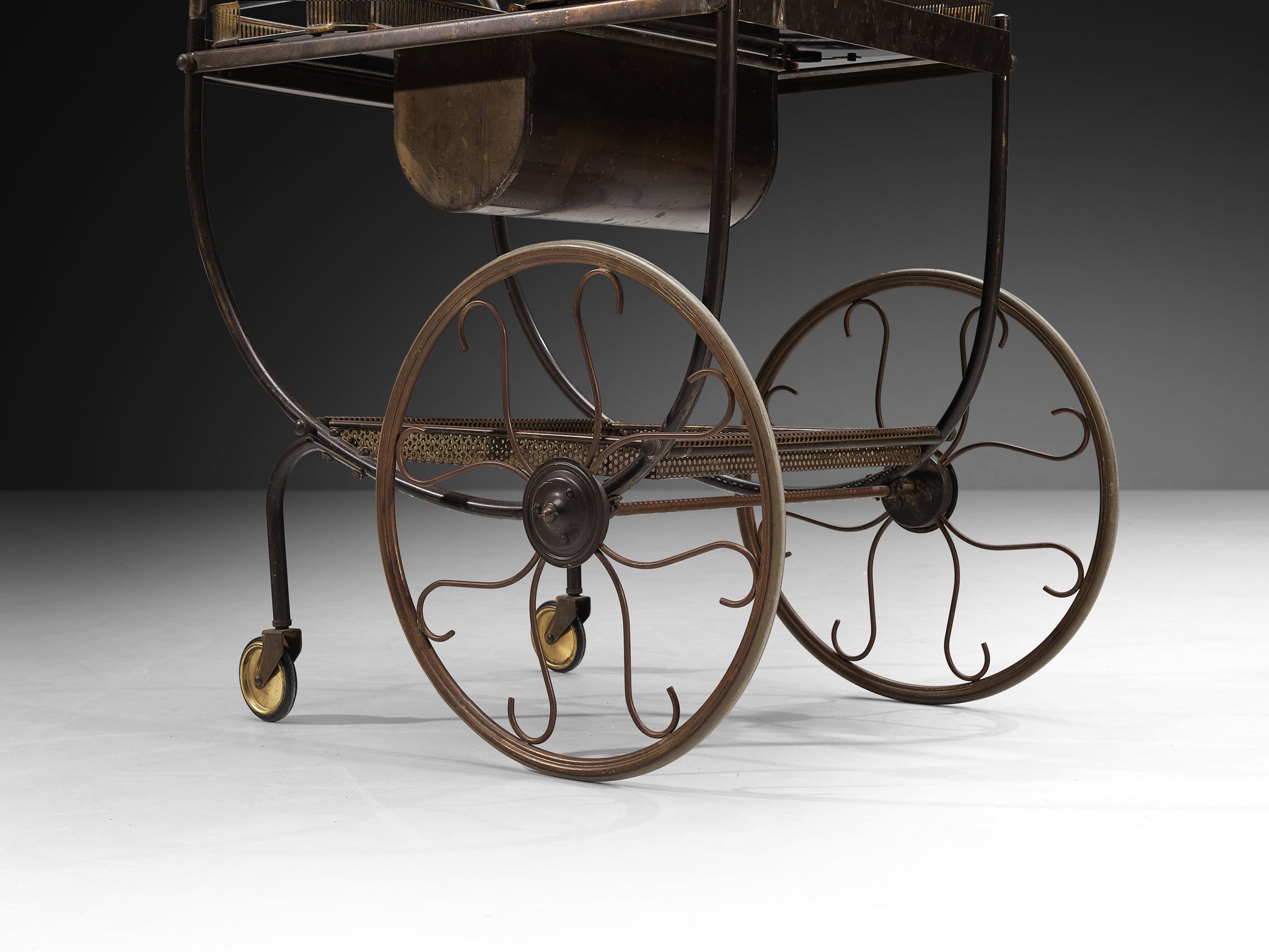 Swedish 1950s Tea Trolley in Brass Tables Morentz