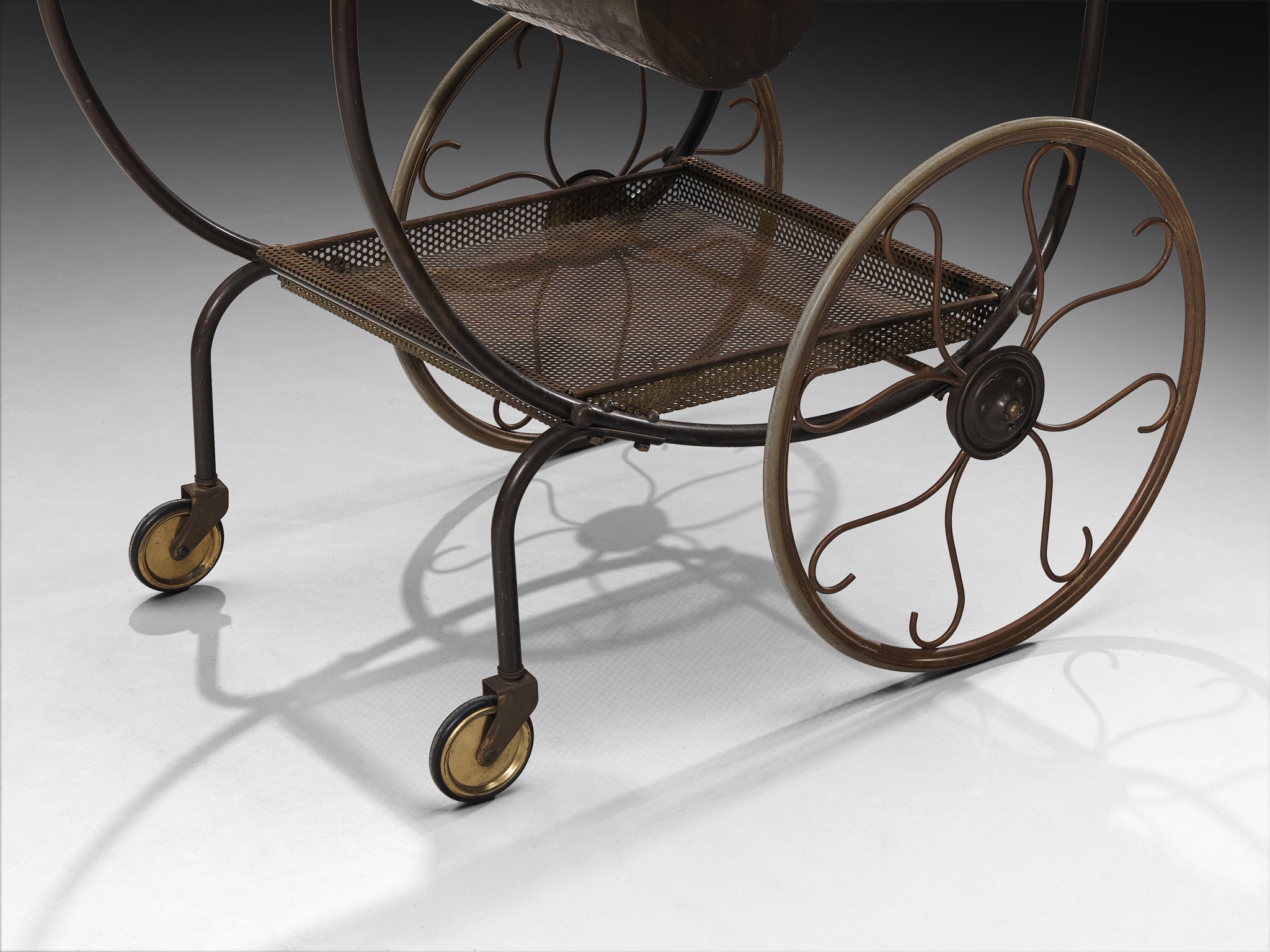 Swedish 1950s Tea Trolley in Brass Tables Morentz