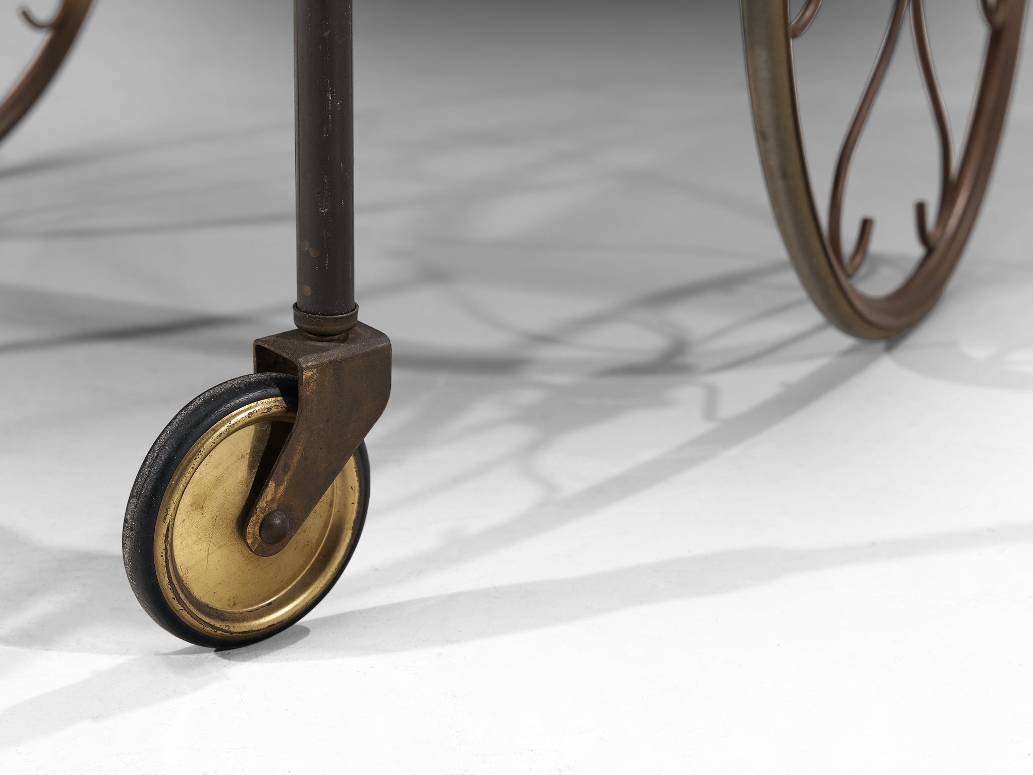 Swedish 1950s Tea Trolley in Brass Tables Morentz
